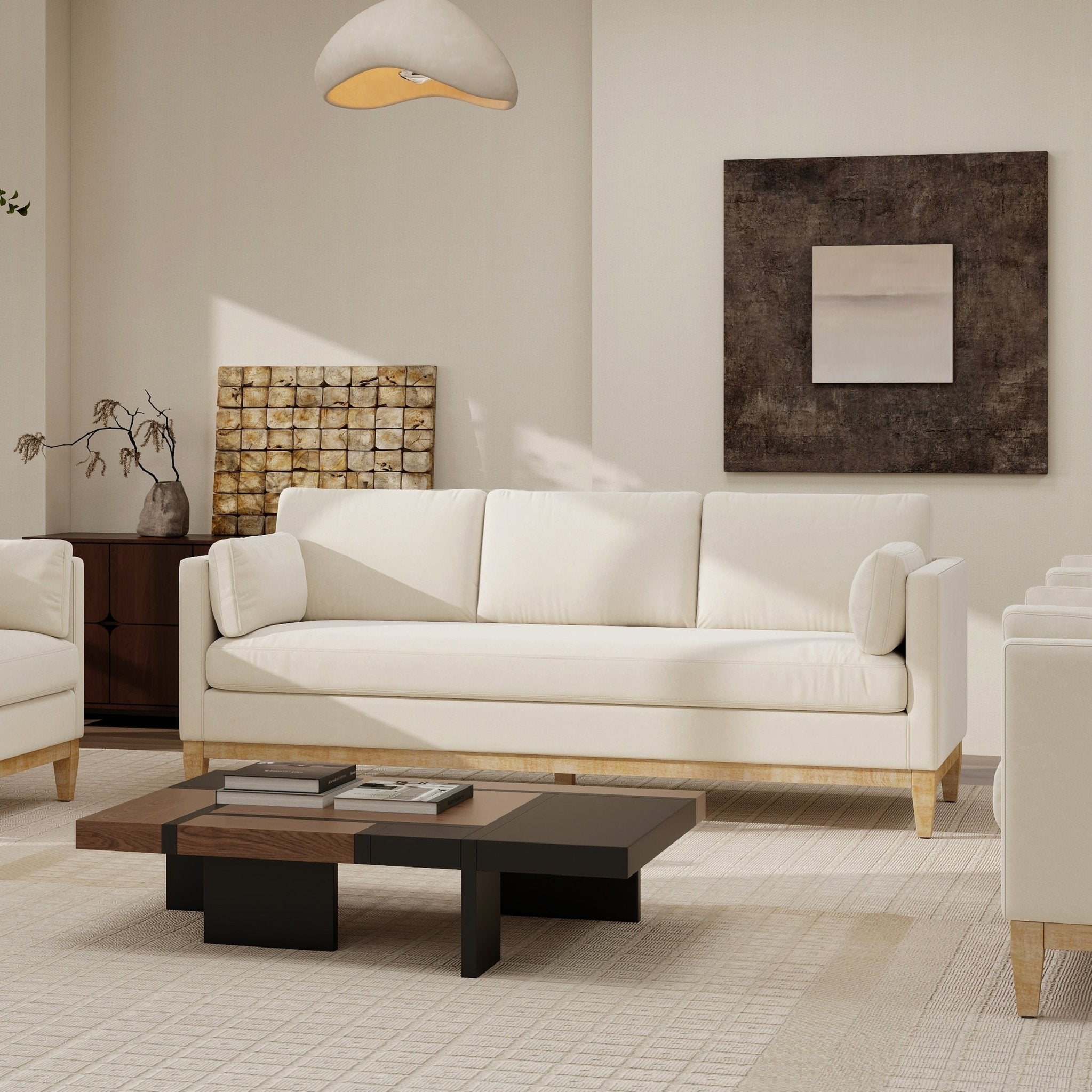 Crownedd 84" Upholstered Sofa with Square Track Arms - Sofas