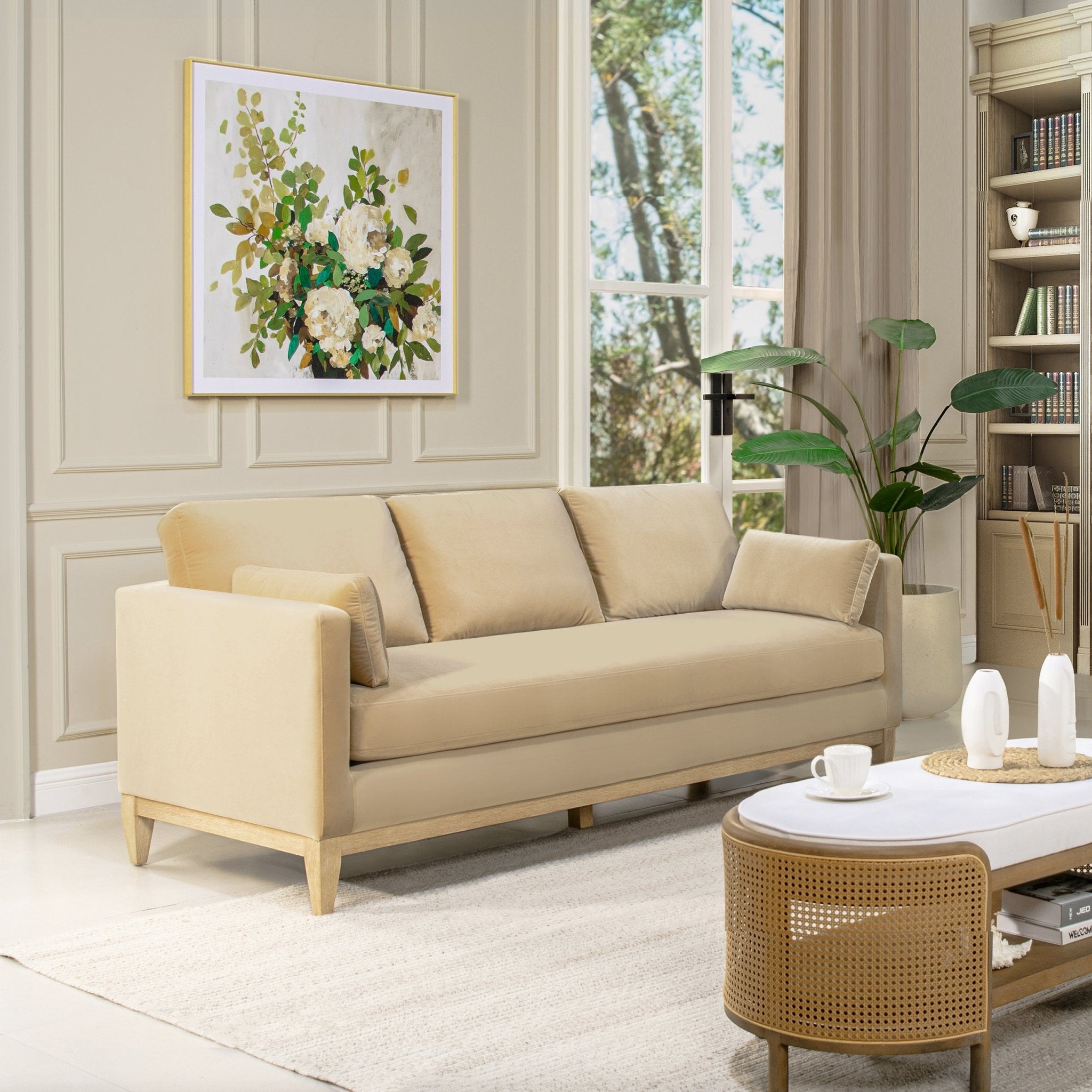 Crownedd 84" Upholstered Sofa with Square Track Arms - Sofas