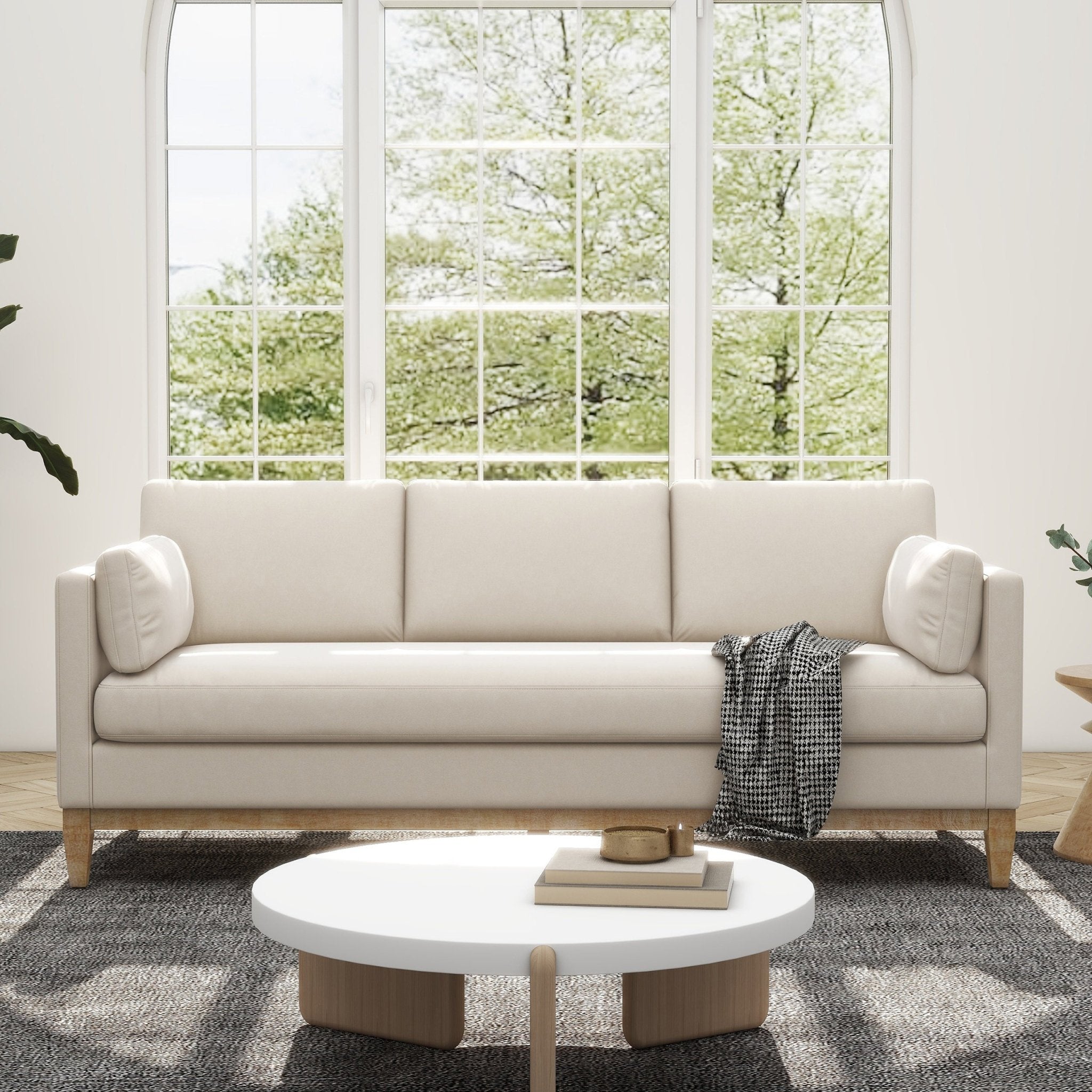Crownedd 84" Upholstered Sofa with Square Track Arms - Sofas