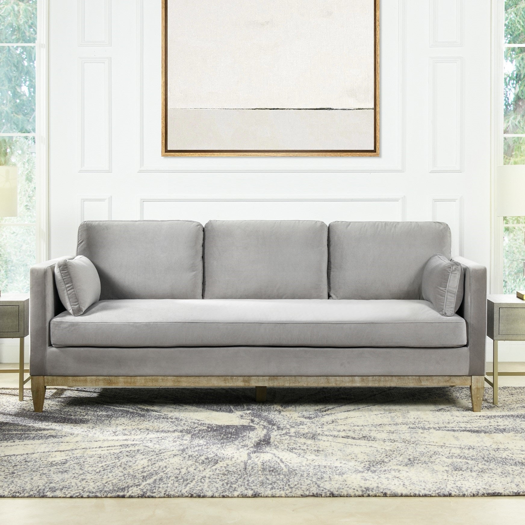 Crownedd 84" Upholstered Sofa with Square Track Arms - Sofas