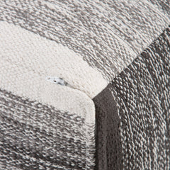 Cube Pouf with Mélange Pattern Woven Fabric - Pouf