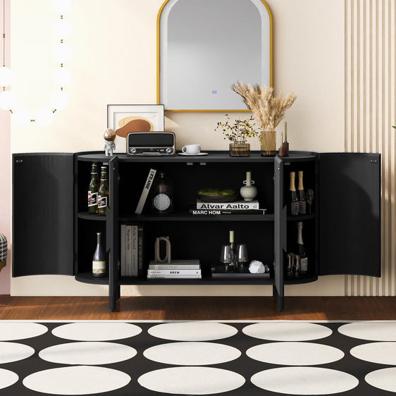 Curved Sideboard with Adjustable Shelves - Buffets/Sideboards