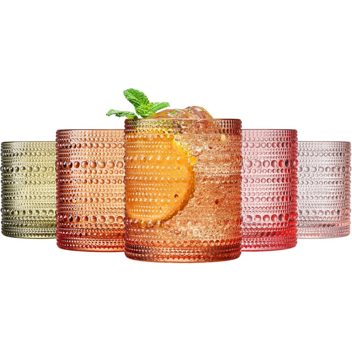 Sunset Hobnail Tumblers Set of 5