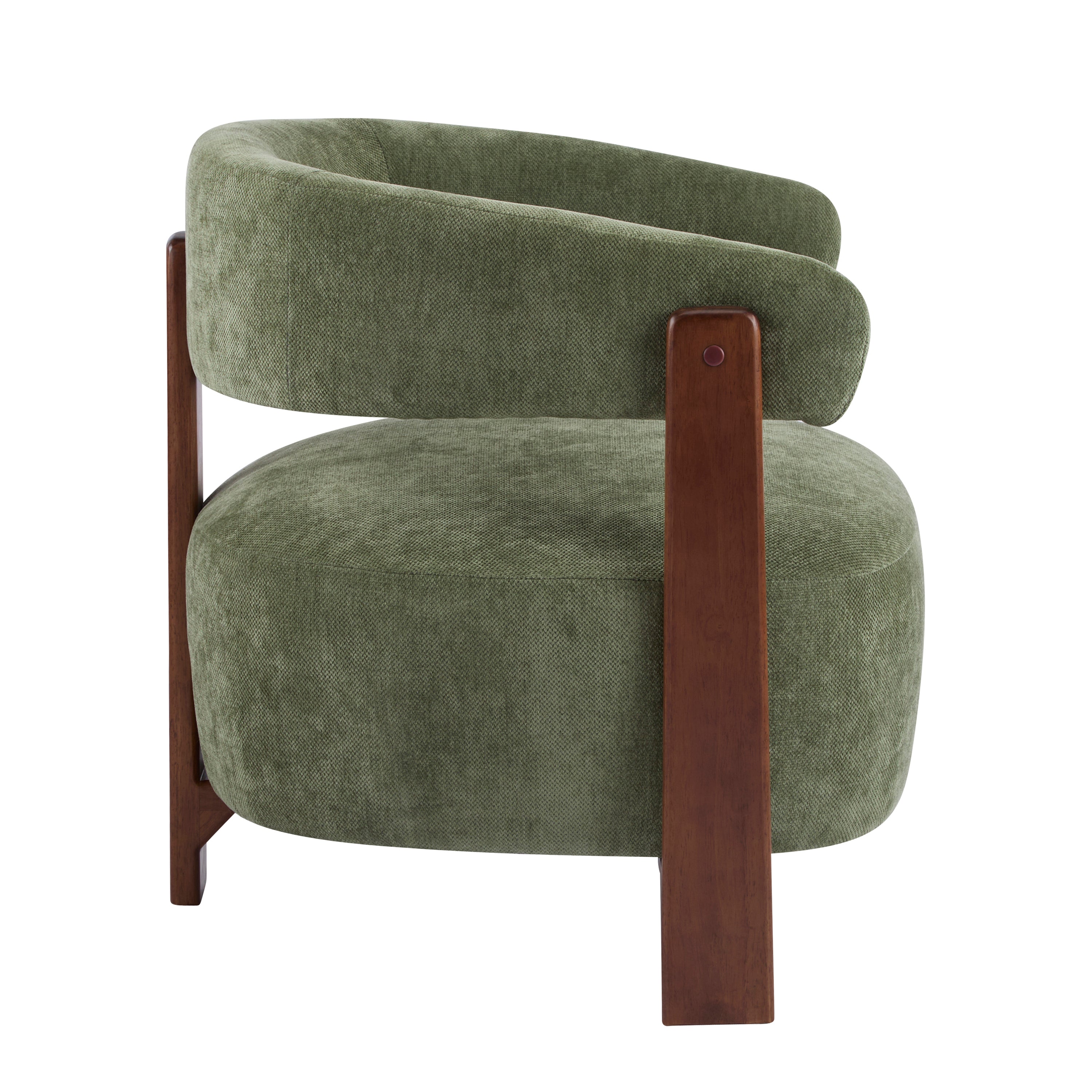 Modern Open-Back Accent Chair with Wooden Frame