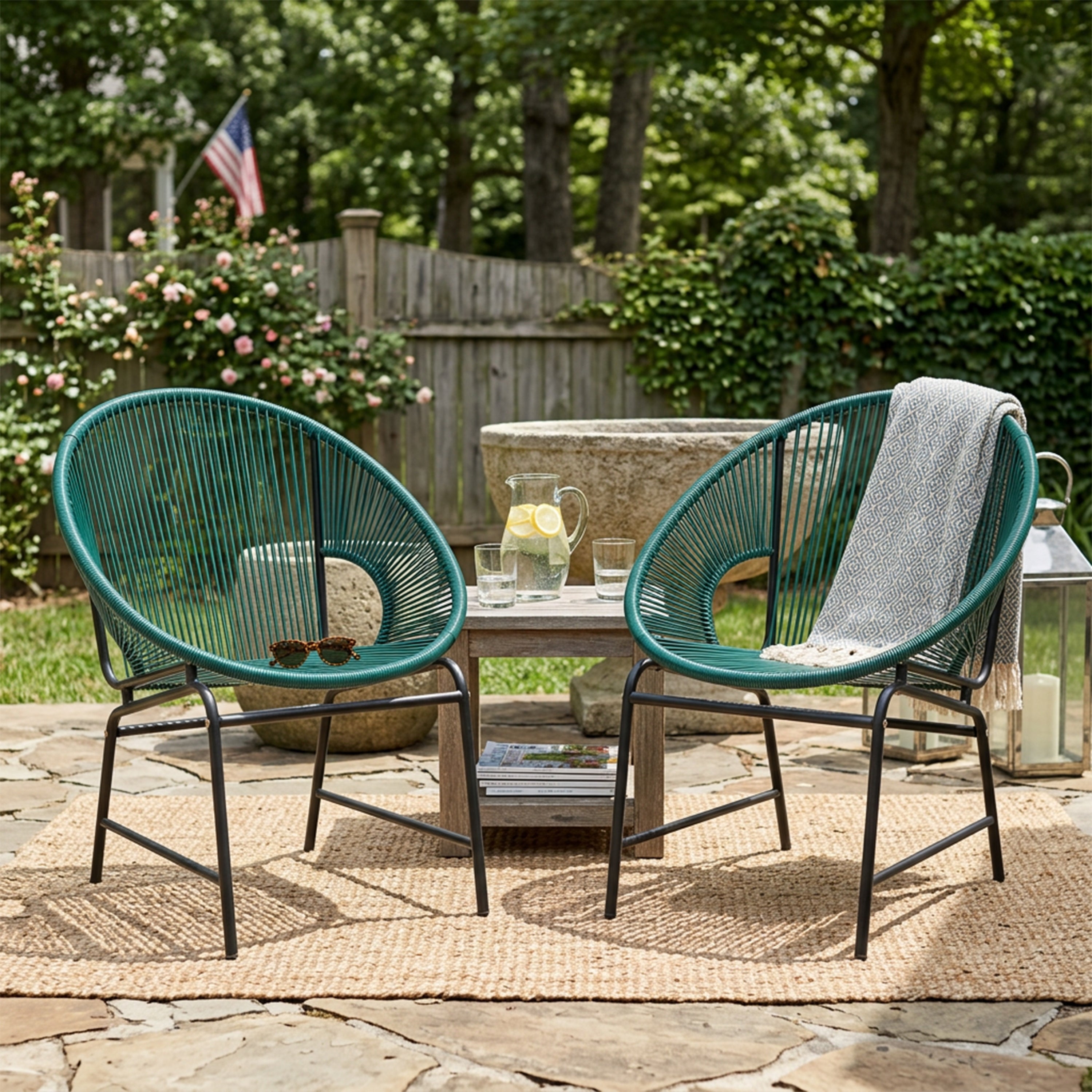 Nusa Outdoor Rattan Wicker Chair, Set of 2