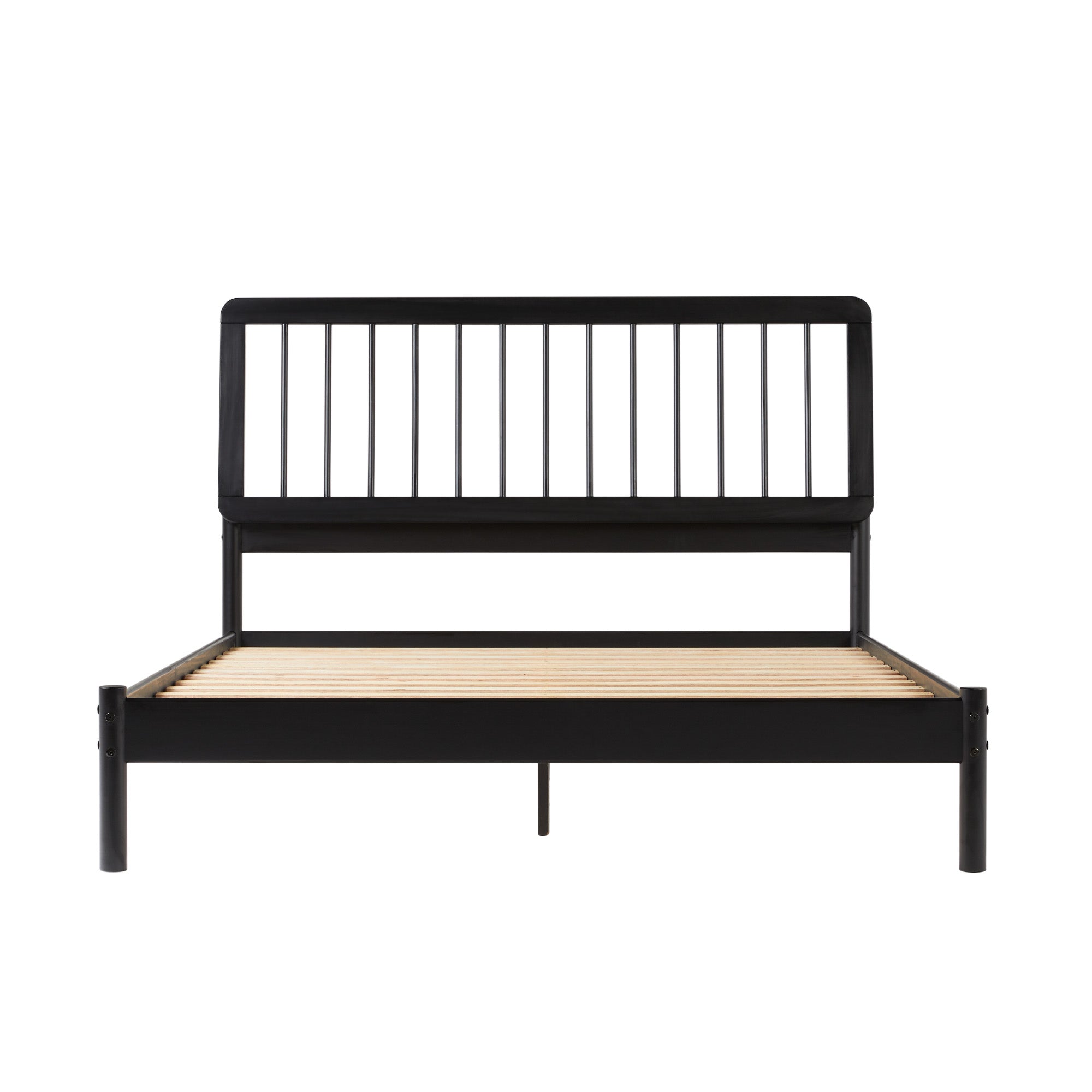 Illusive Solid Wood Spindle Bed with Slat Back