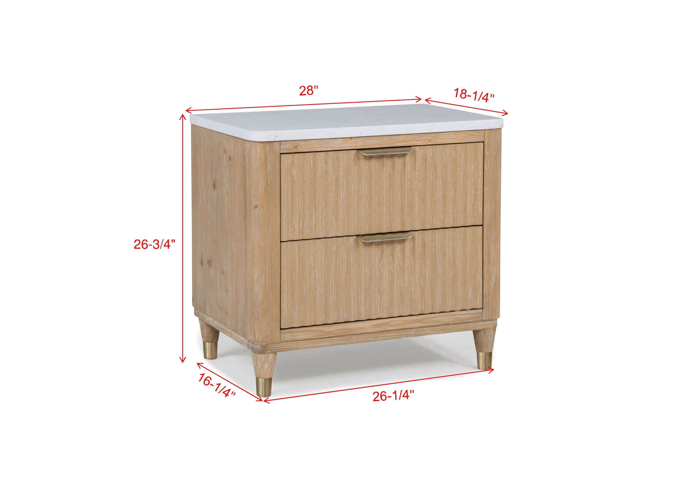 Emma Fluted Drawer Nightstand