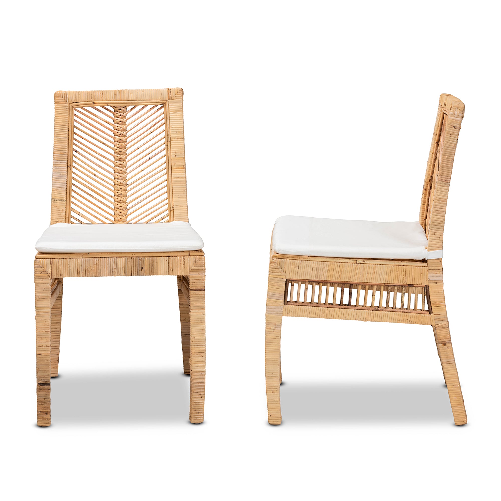 Saffira Rattan 2-Piece Dining Chair Set