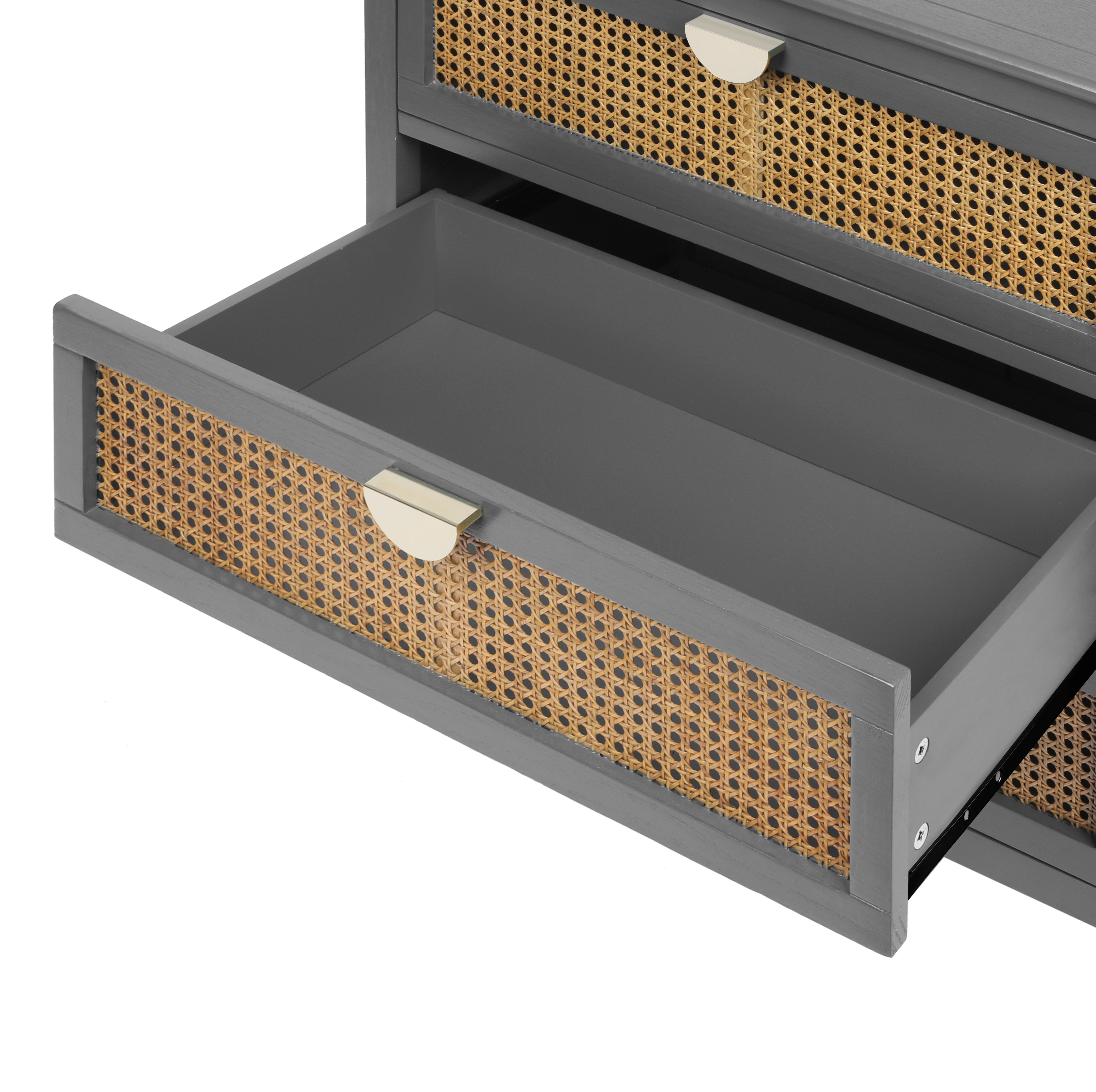 3 Drawer Cabinet with Natural Rattan Drawers