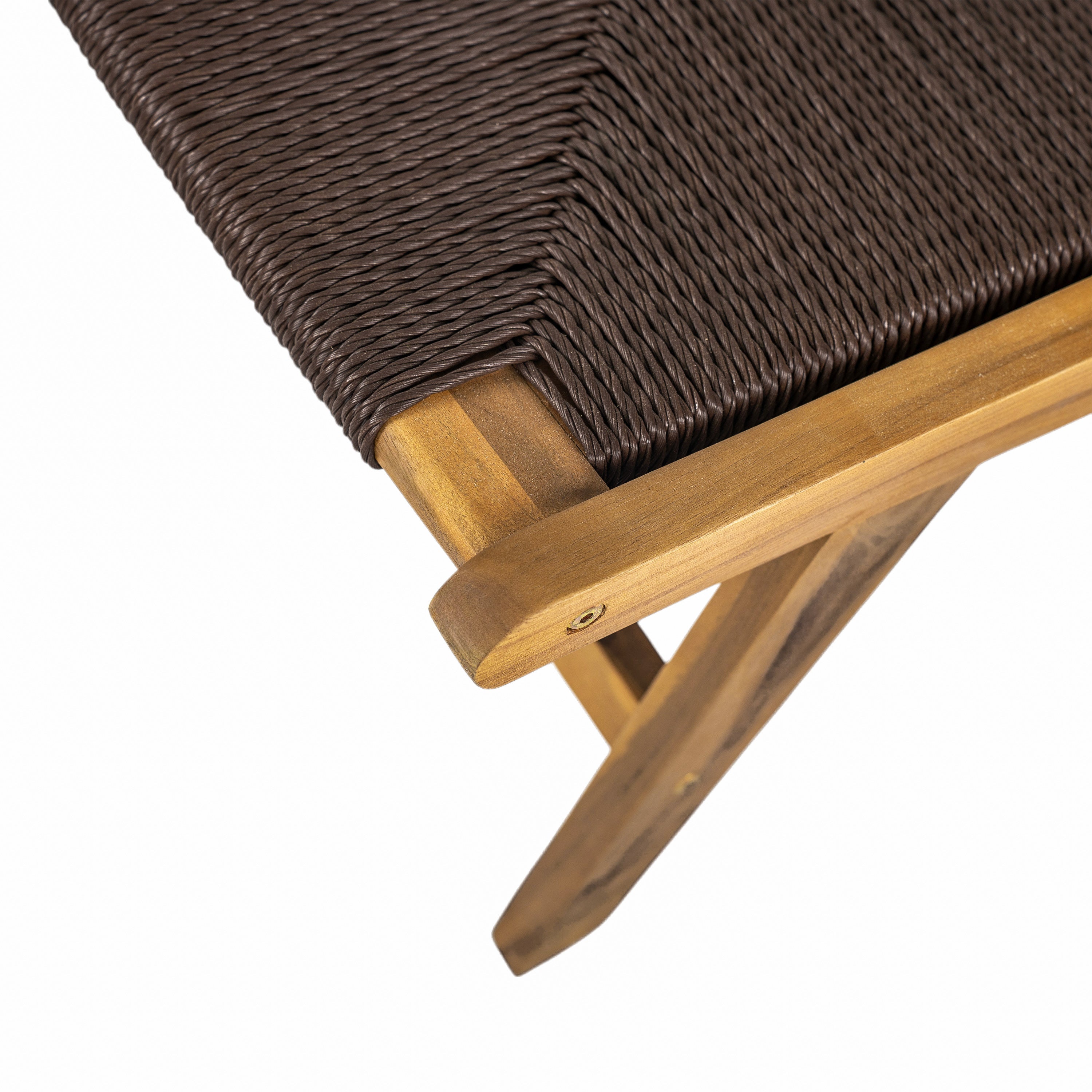 Catalina Acacia Wood Outdoor Armless Lounge Chair