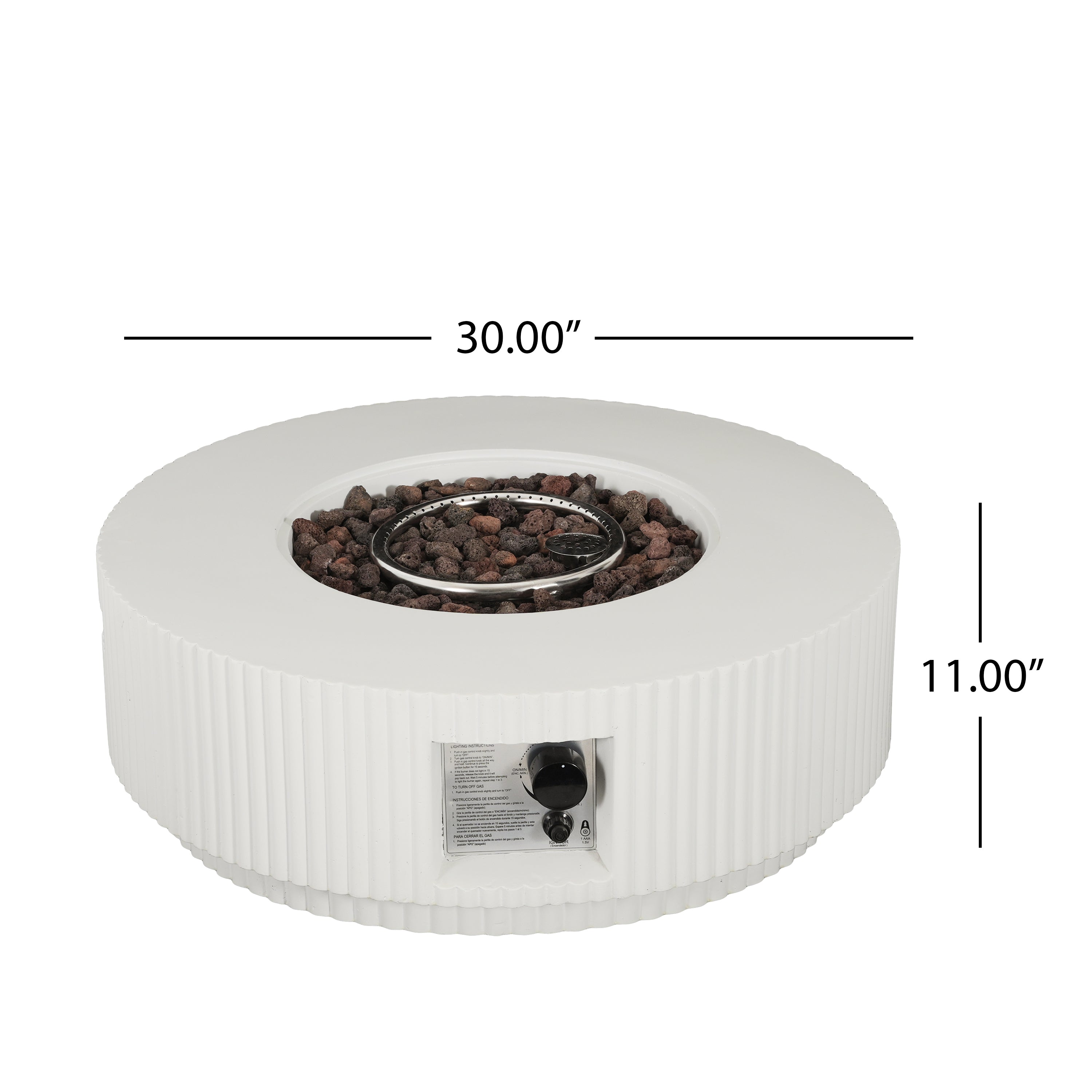 Patio MGO Propane Fire Pit Table with Lid, Tank Cover Not Included