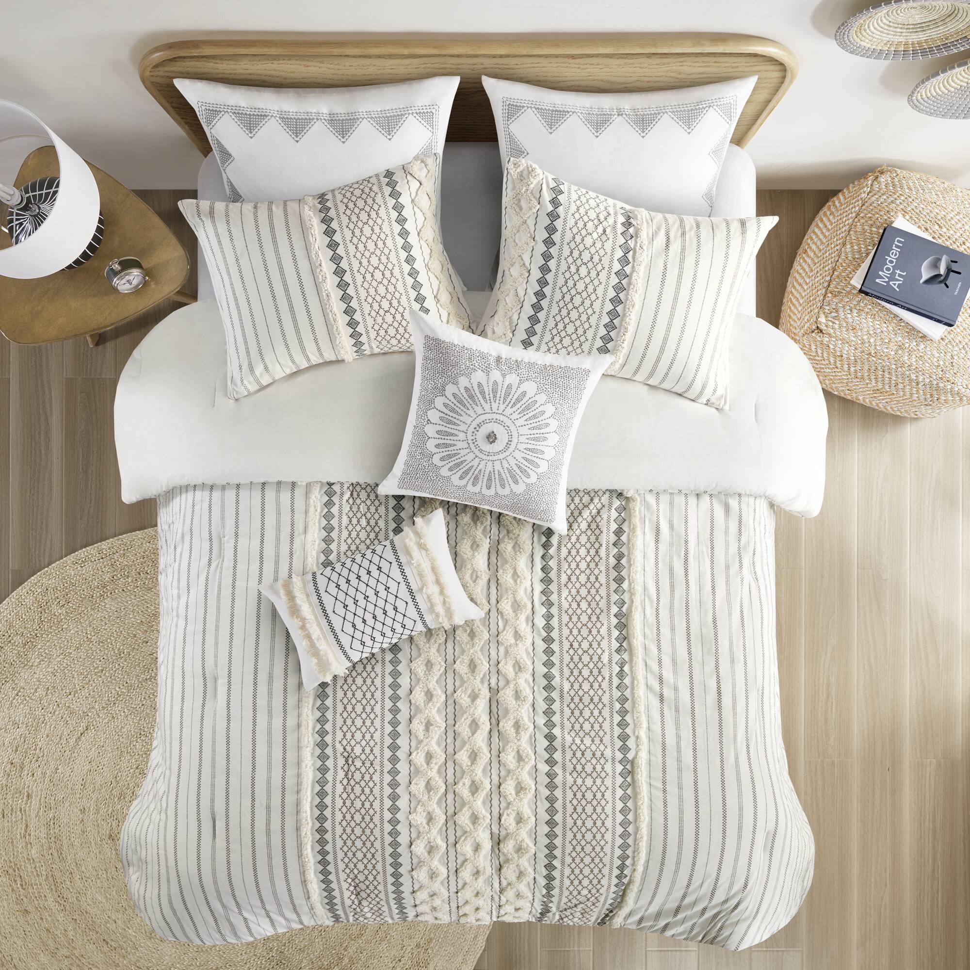 Imani Cotton Printed Comforter Set with Chenille
