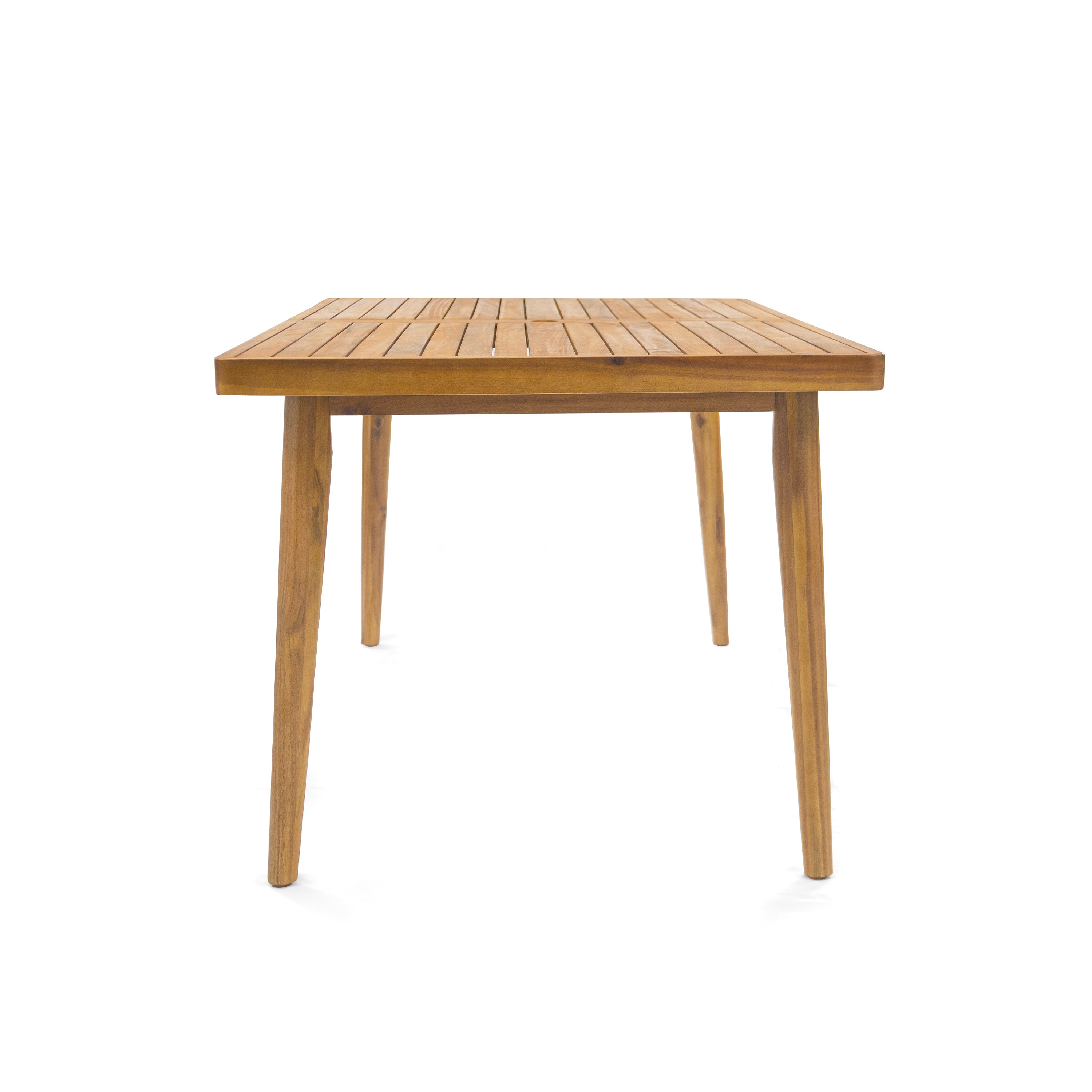 Magnesite 3-Piece Outdoor Dining Set with 2 Curved Chairs and Wood Table