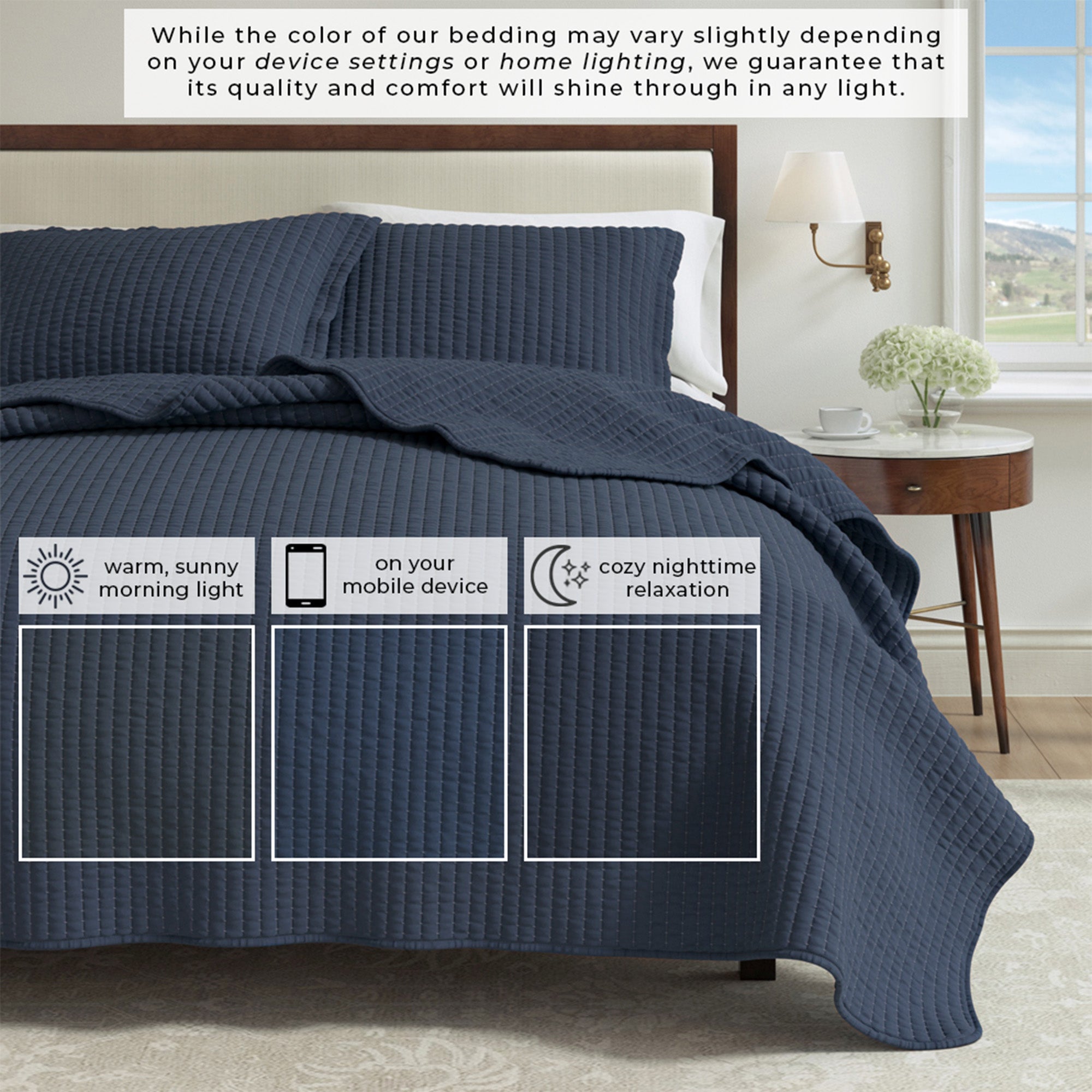 Stitched Quilt Set with Shams