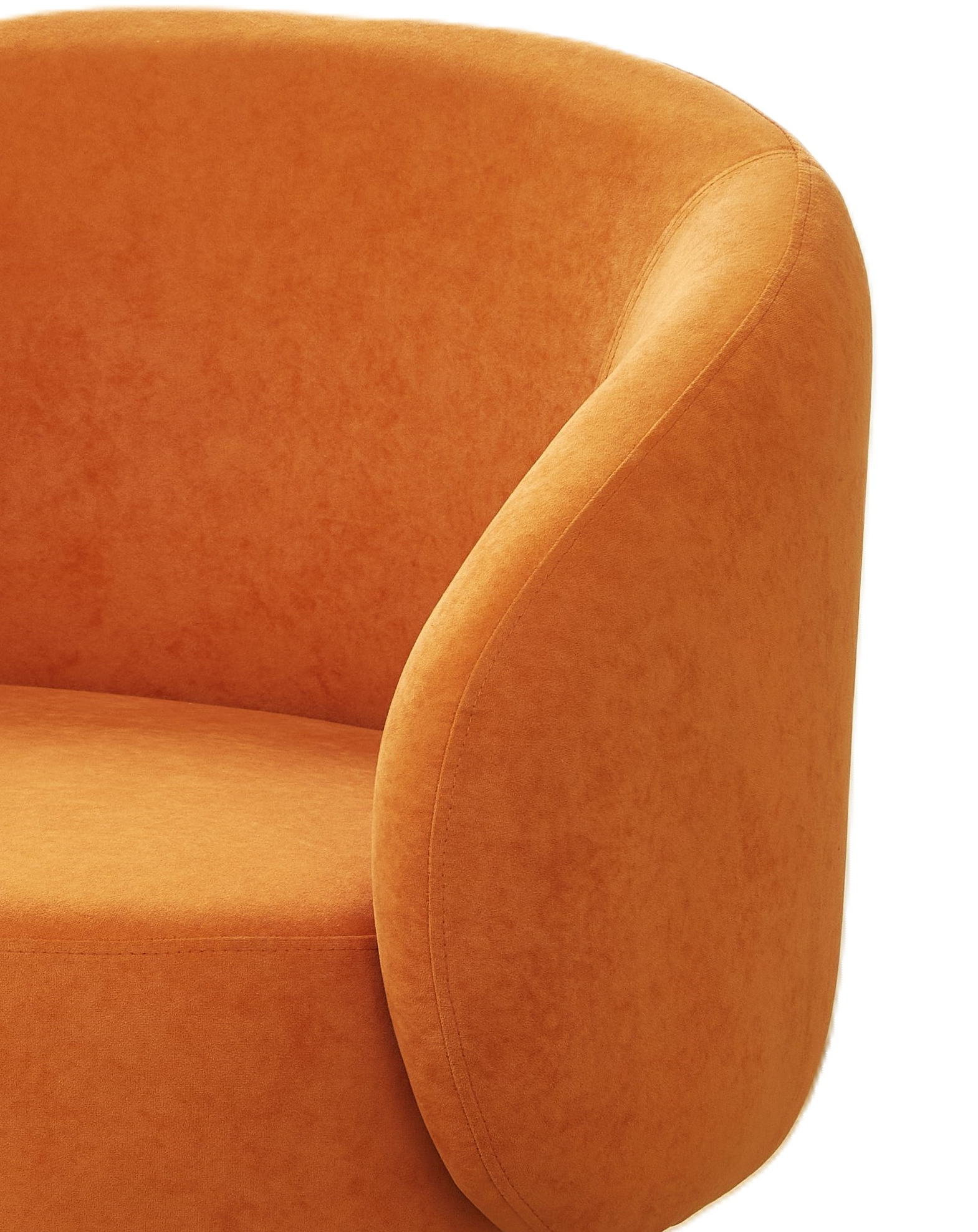 Mid-Century Modern Velvet Accent Chair, Upholstered Barrel Armchair with Metal Legs, Comfy Single Sofa Chair for Living Room Bedroom