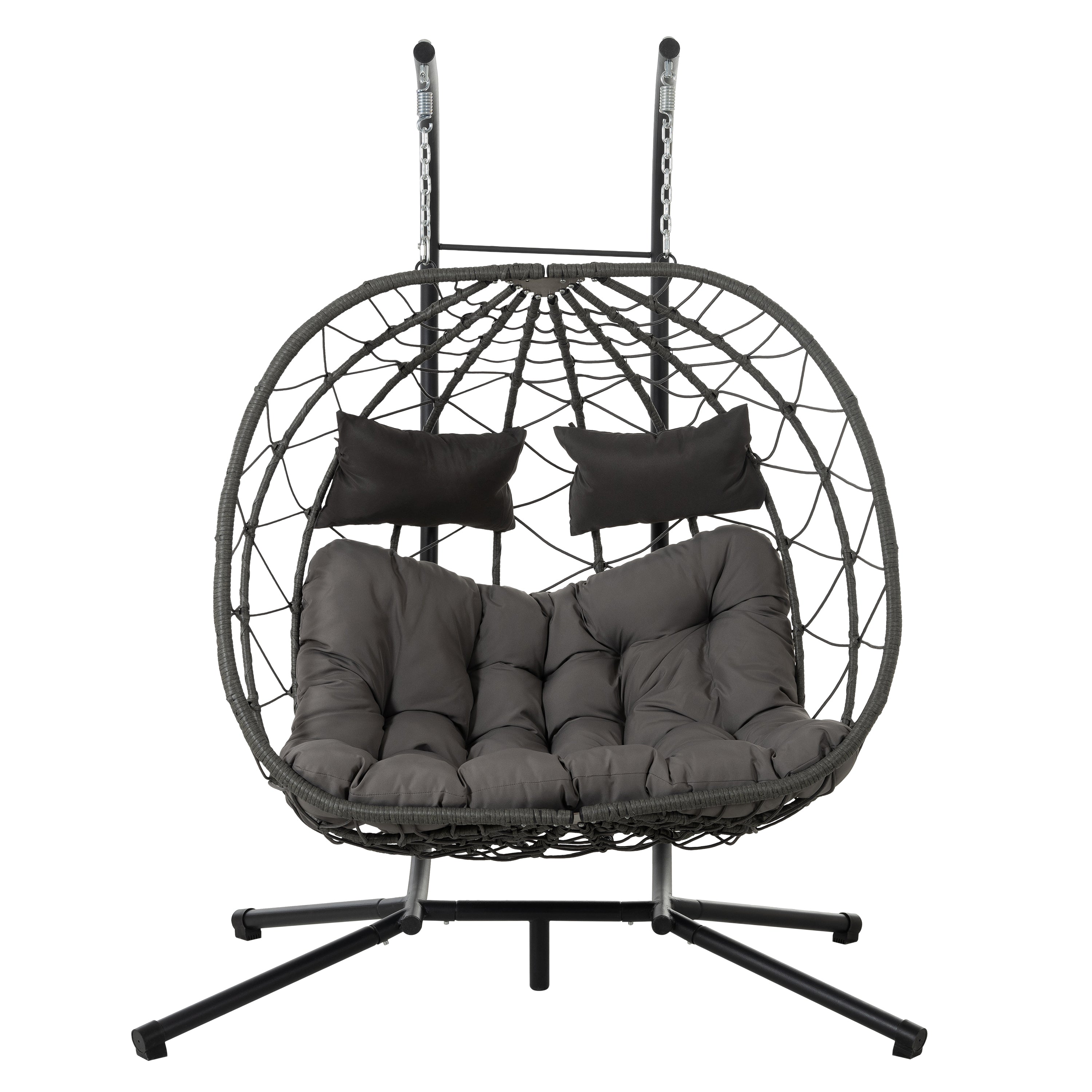 2-Person Swinging Egg Chair with Stand