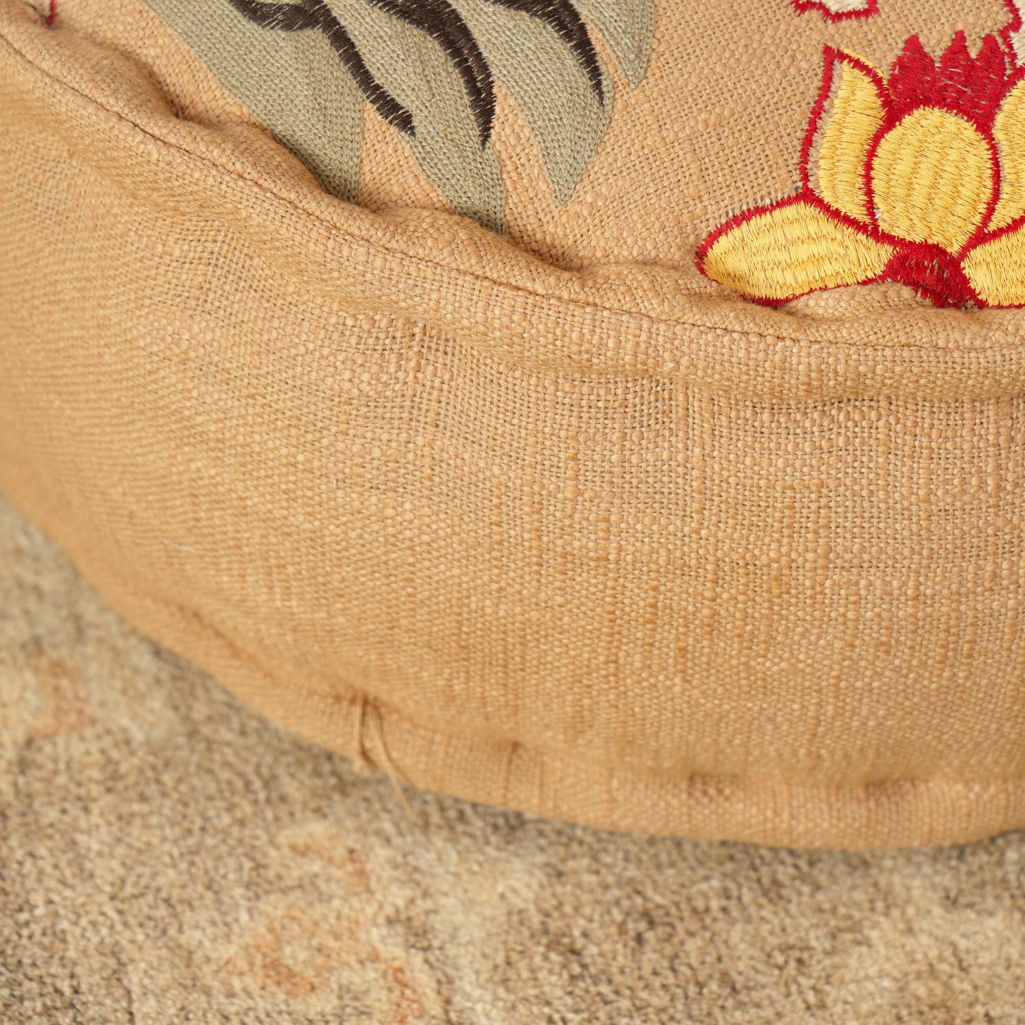 Embroidered Multicolor Pouf/Ottoman