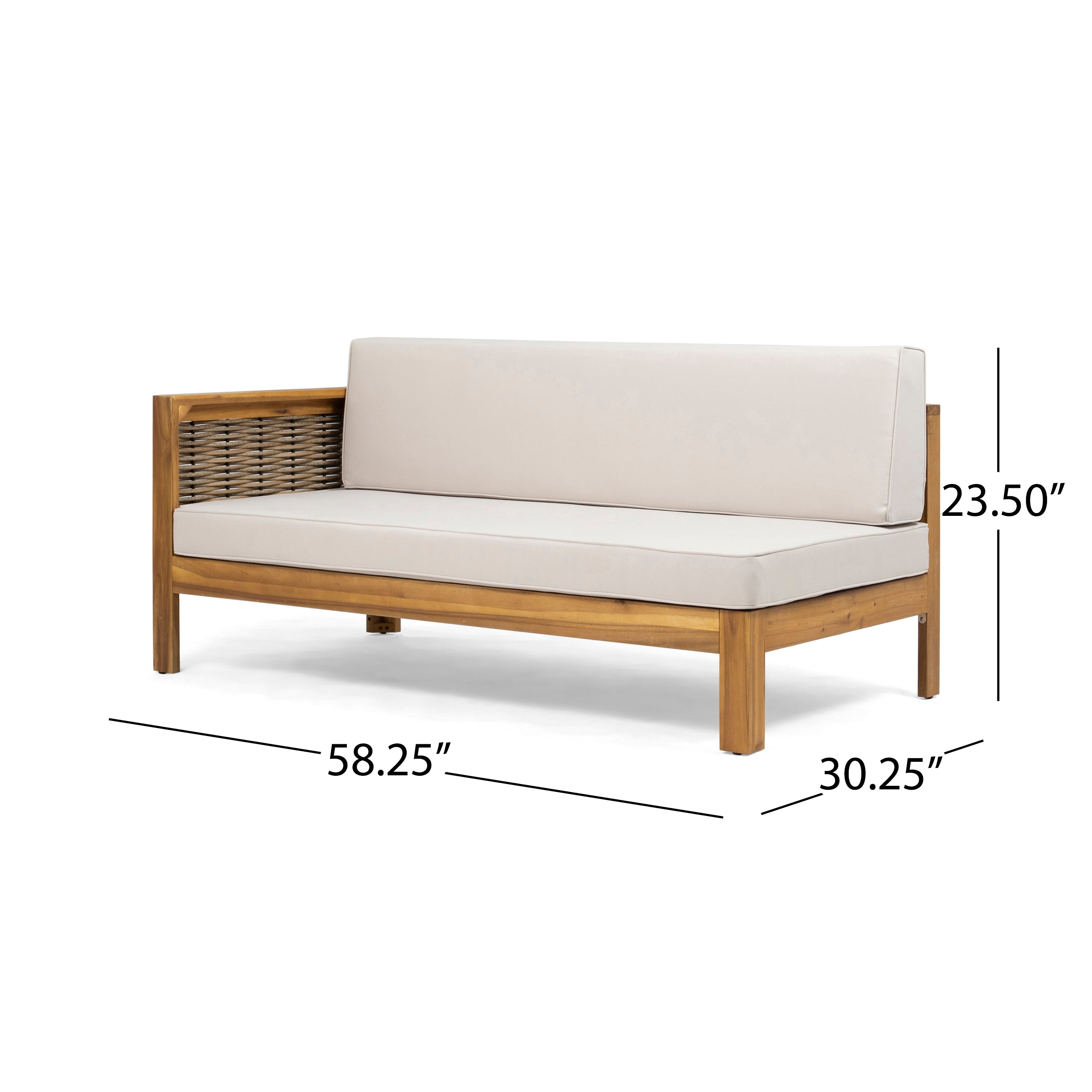 3-Piece Outdoor Seating Set with Corner Seat, Left Arm and Right Arm Sofa