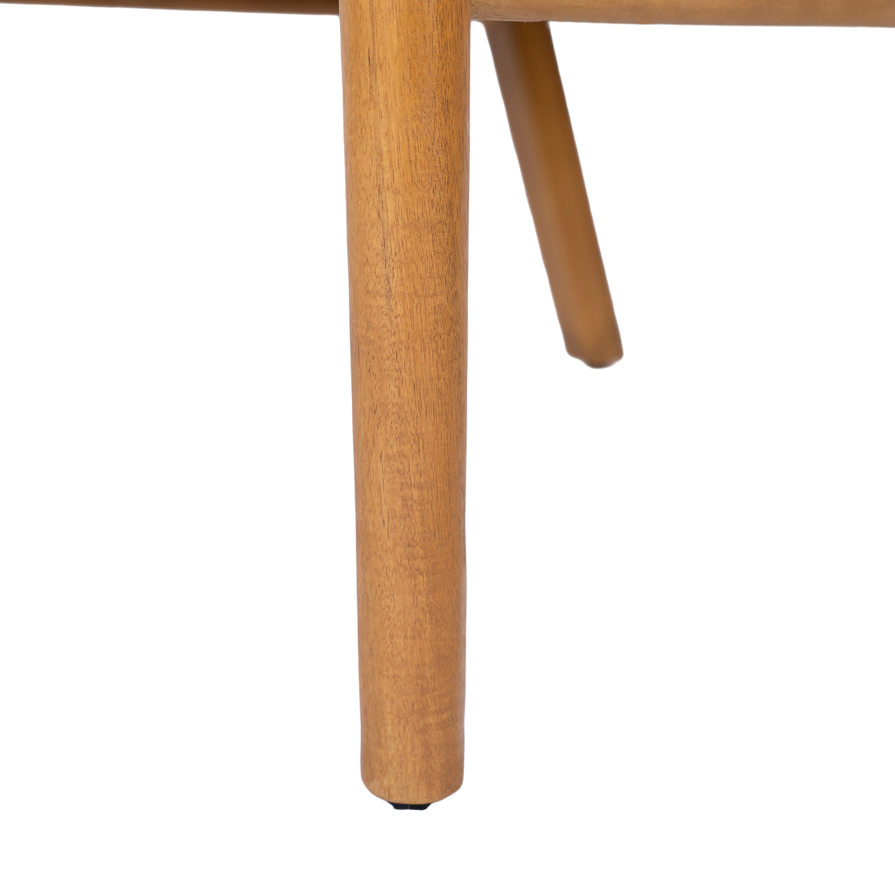 Outdoor Acacia Wood Patio Dining Chairs with Cream Washable Cushion, Set of 2