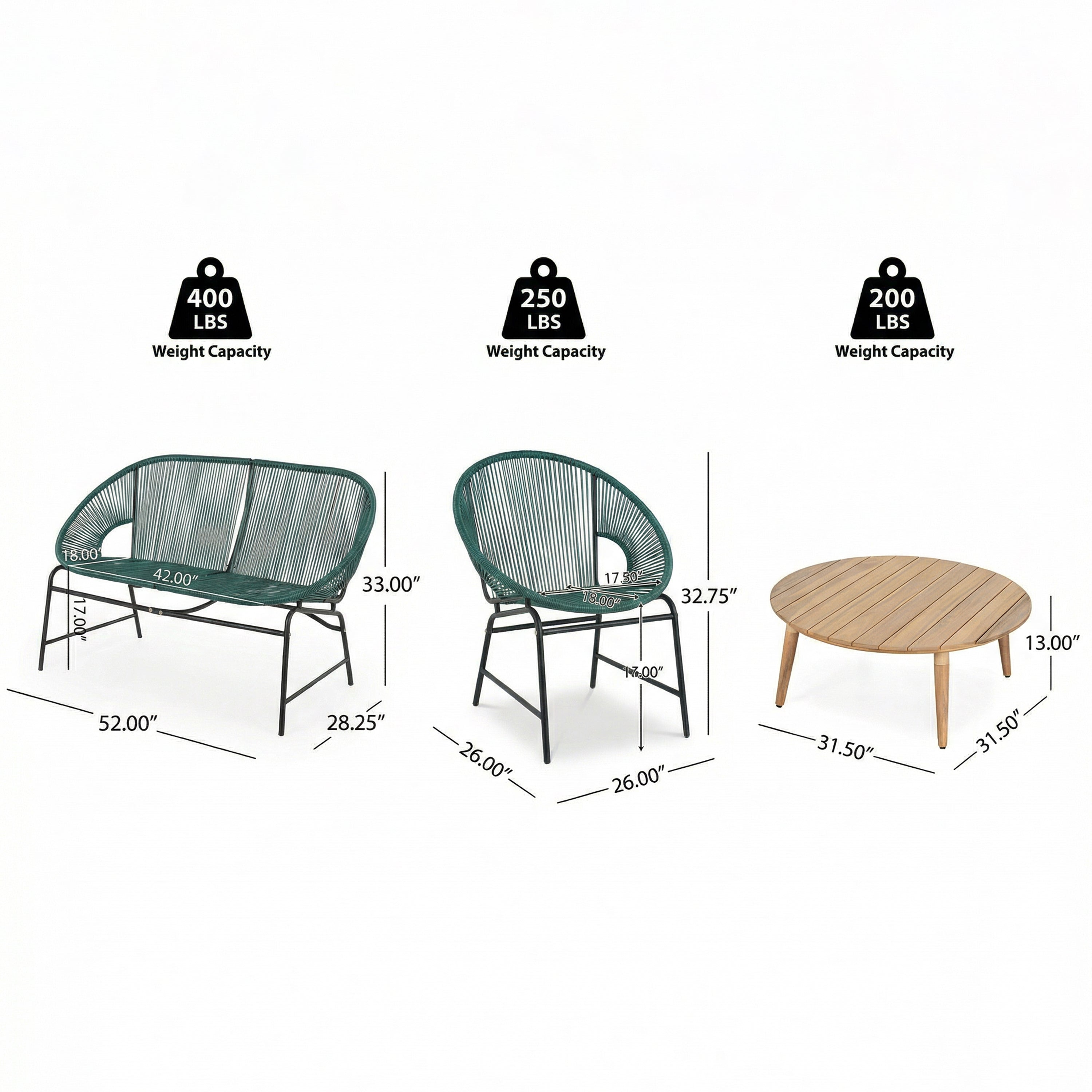 Nusa Outdoor Patio 4-PCS Wicker Chat Set