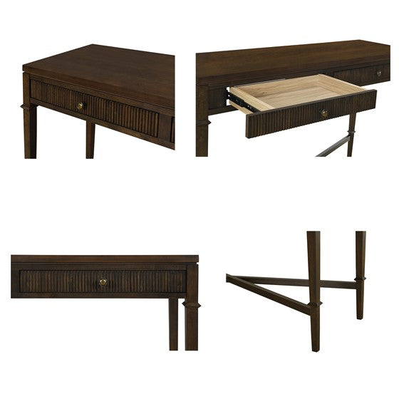 2-Drawer Console Table with X-Shaped Base