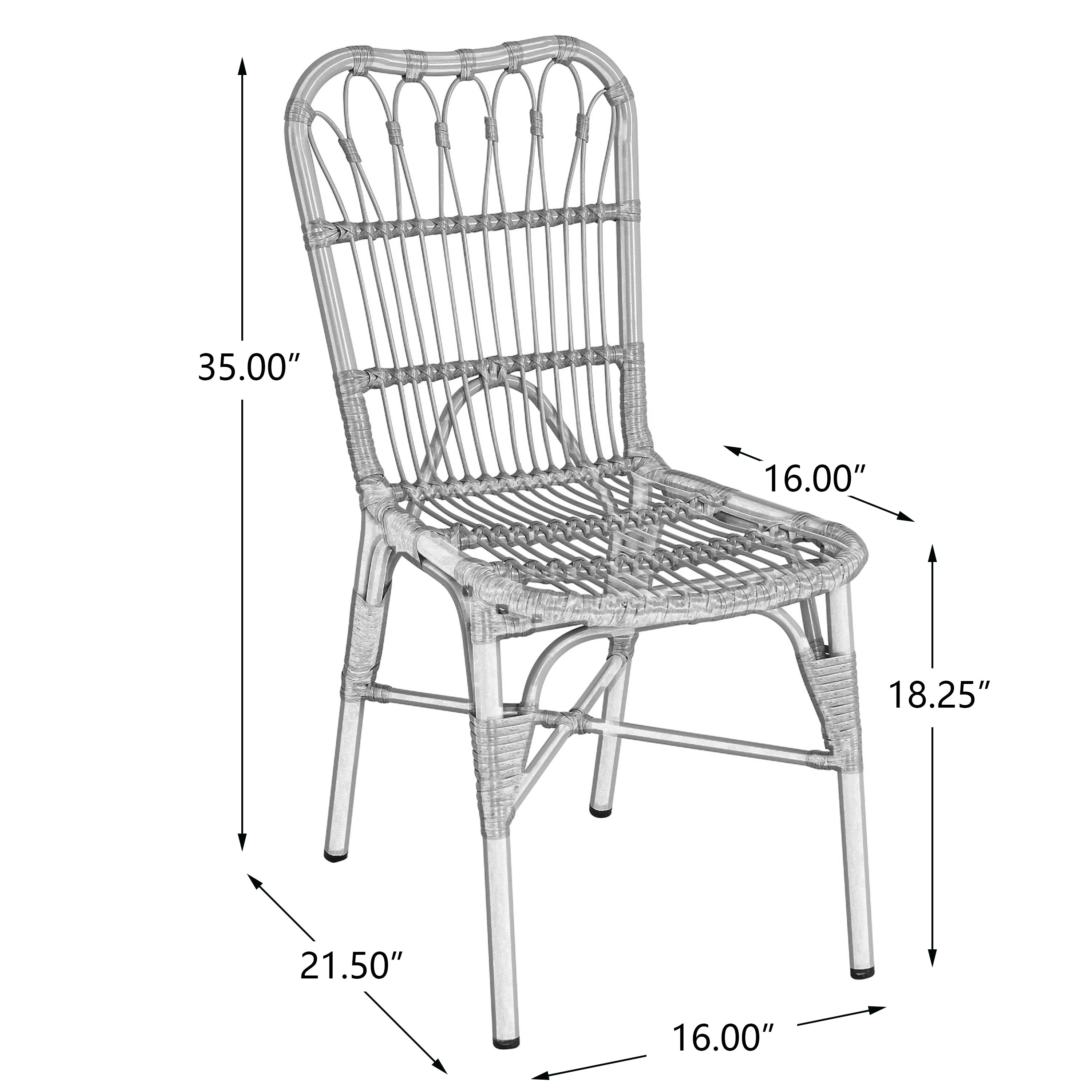 Outdoor Rattan Patio Dining Chairs, Set of 2