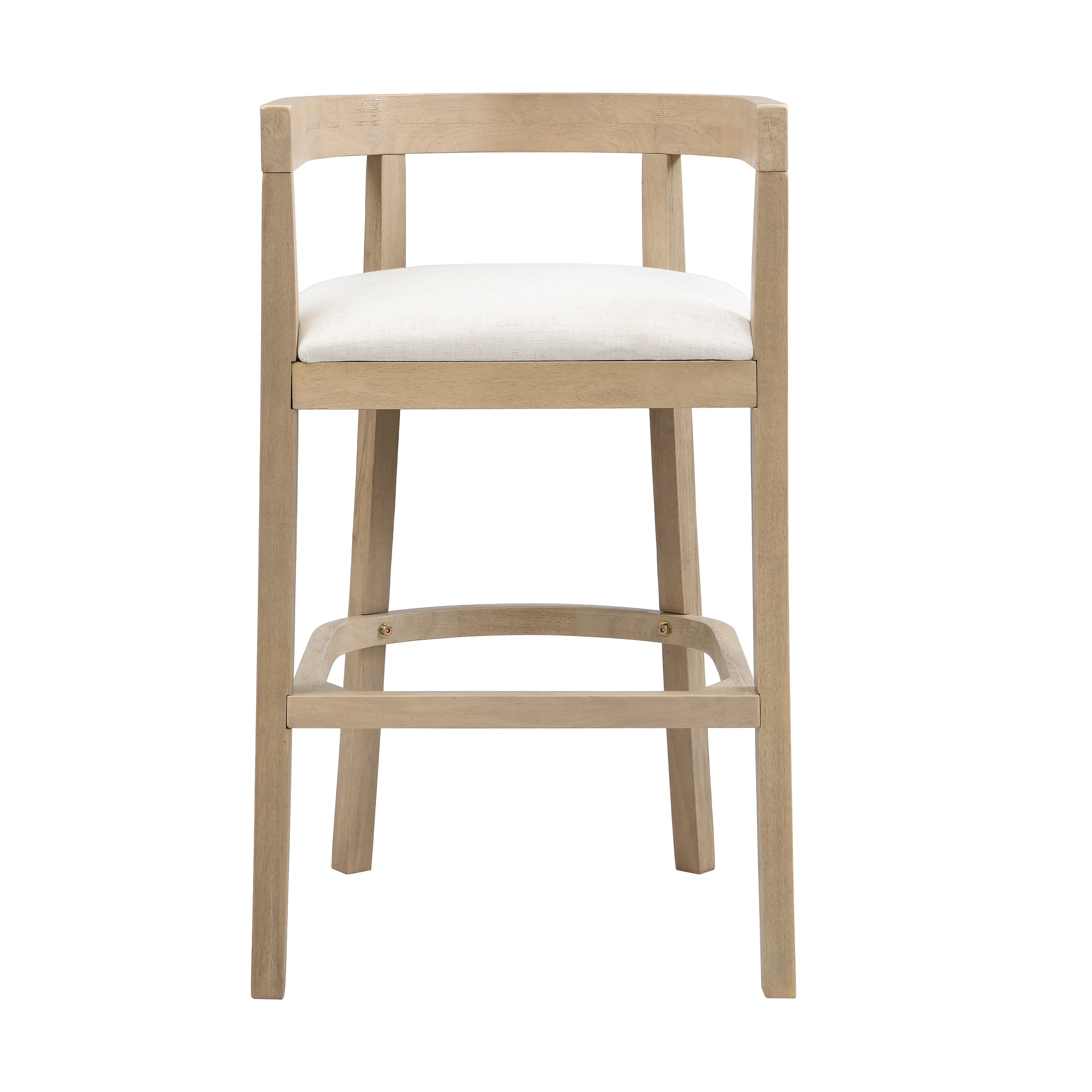 Modern Rubberwood Bar Stool Set with Upholstered Seats