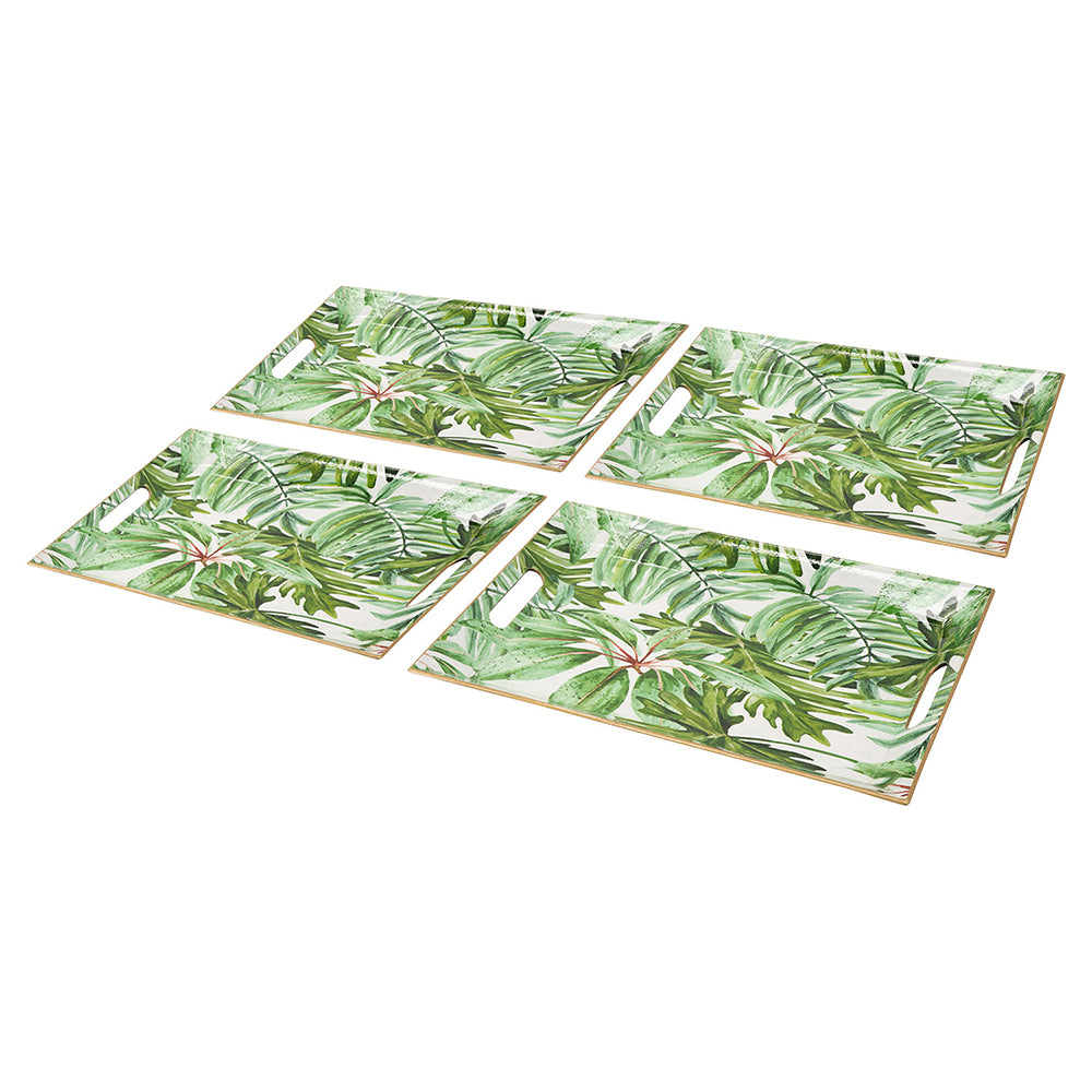 Palm Leaf Plastic Charger Plate, 4 Pack