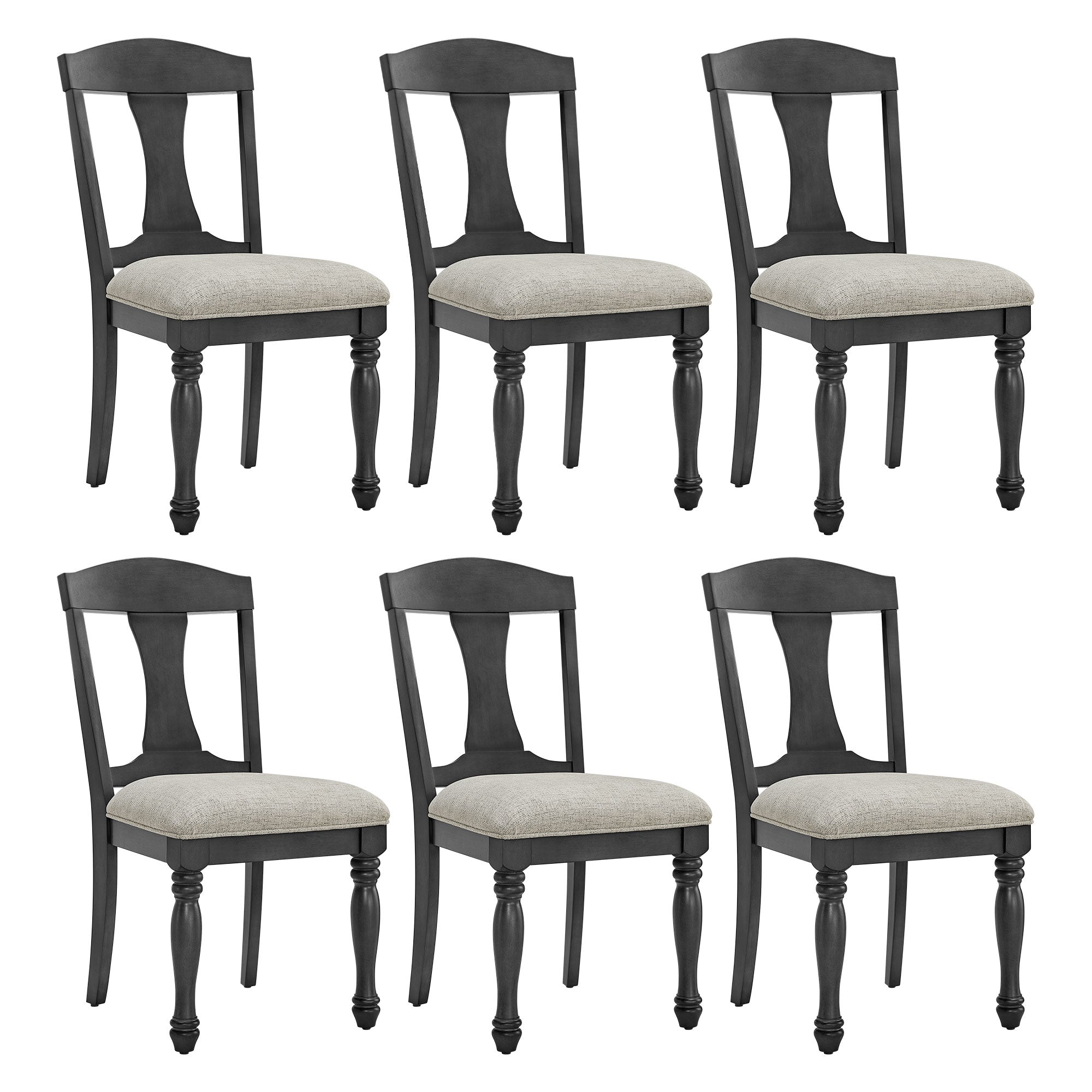 Mid Century Extendable Wooden Dining Table with 6 Chairs
