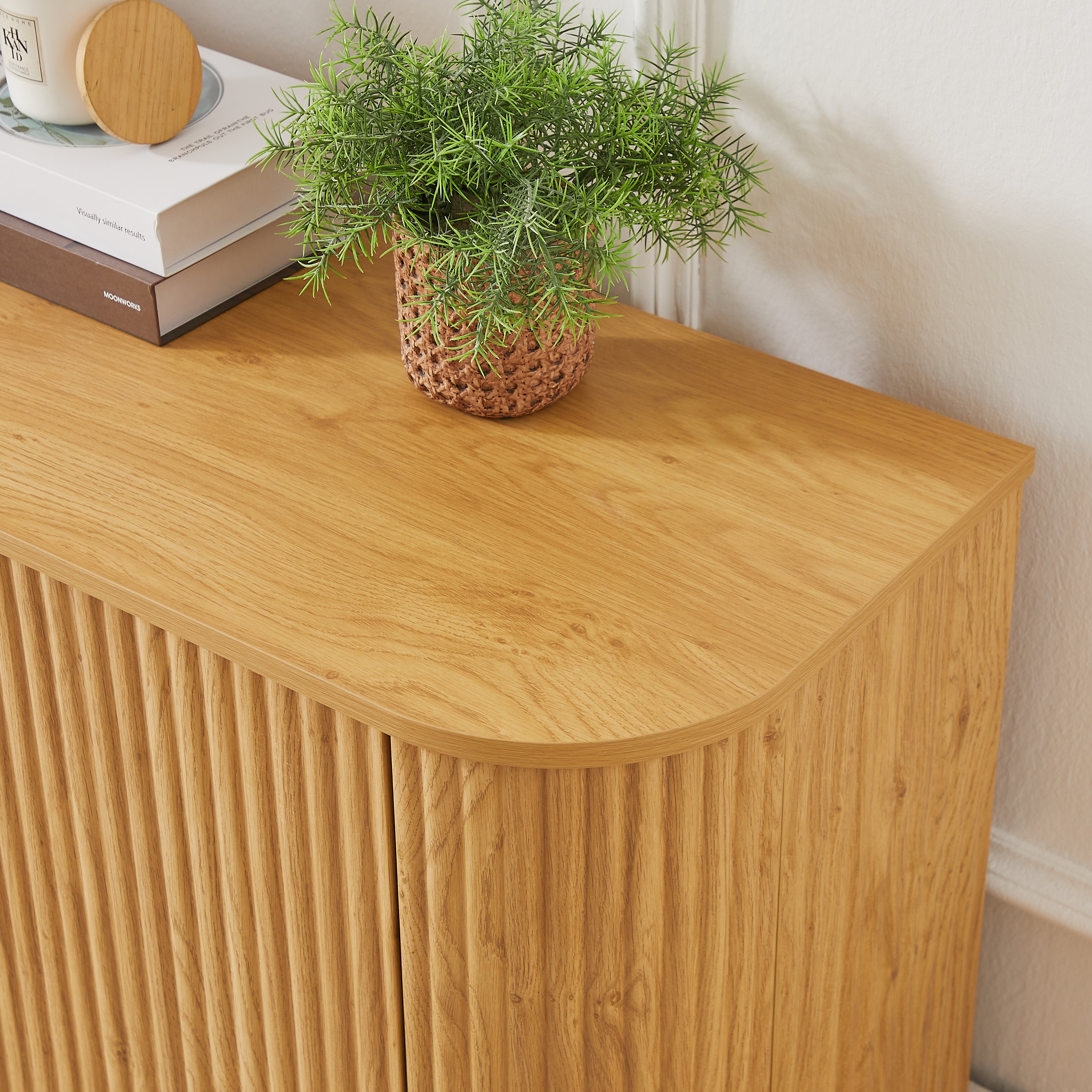 Modern Wavy TV Stand Rounded Sideboard
