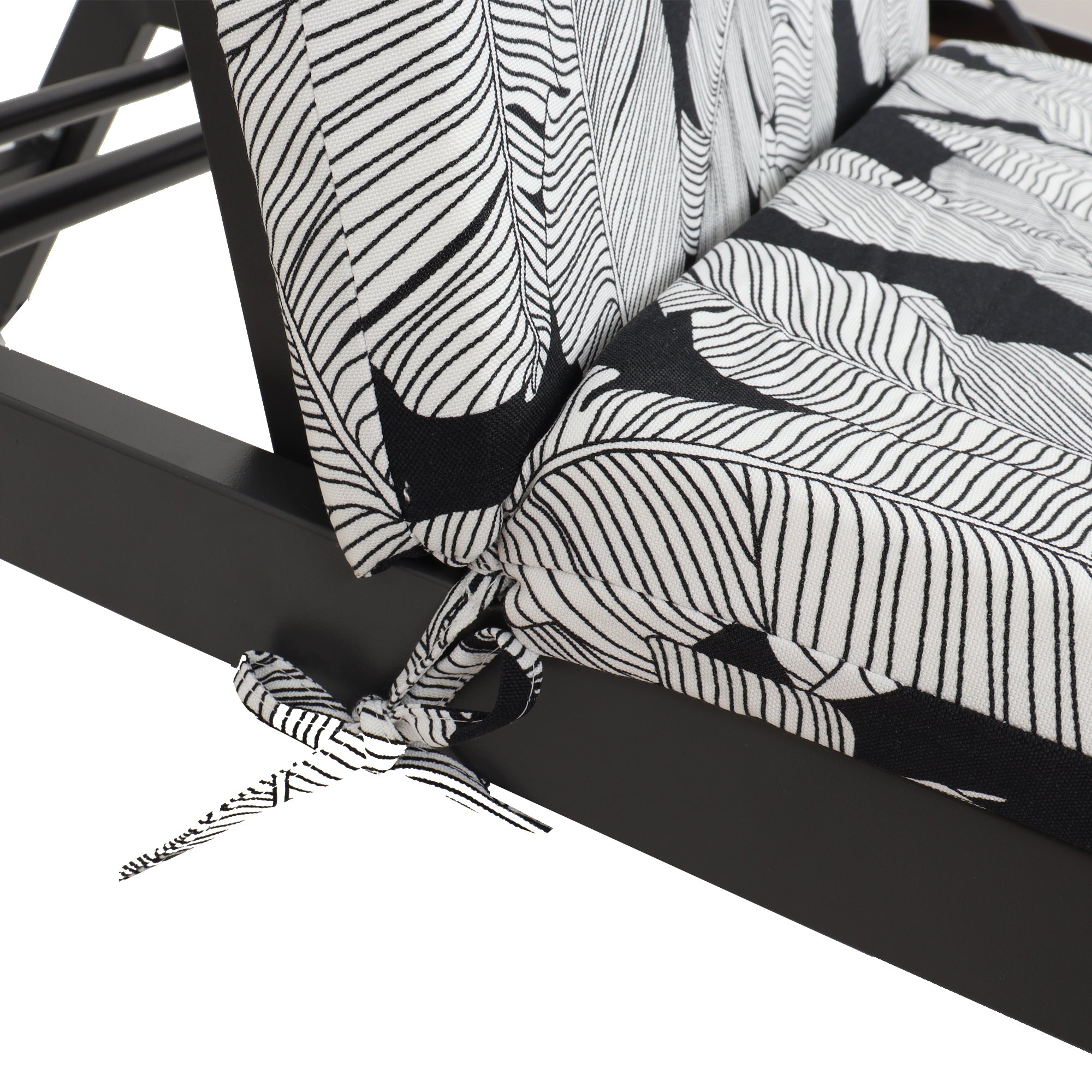 Tropical Indoor/Outdoor Chaise Lounge Chair Cushion with Ties, Set of 2