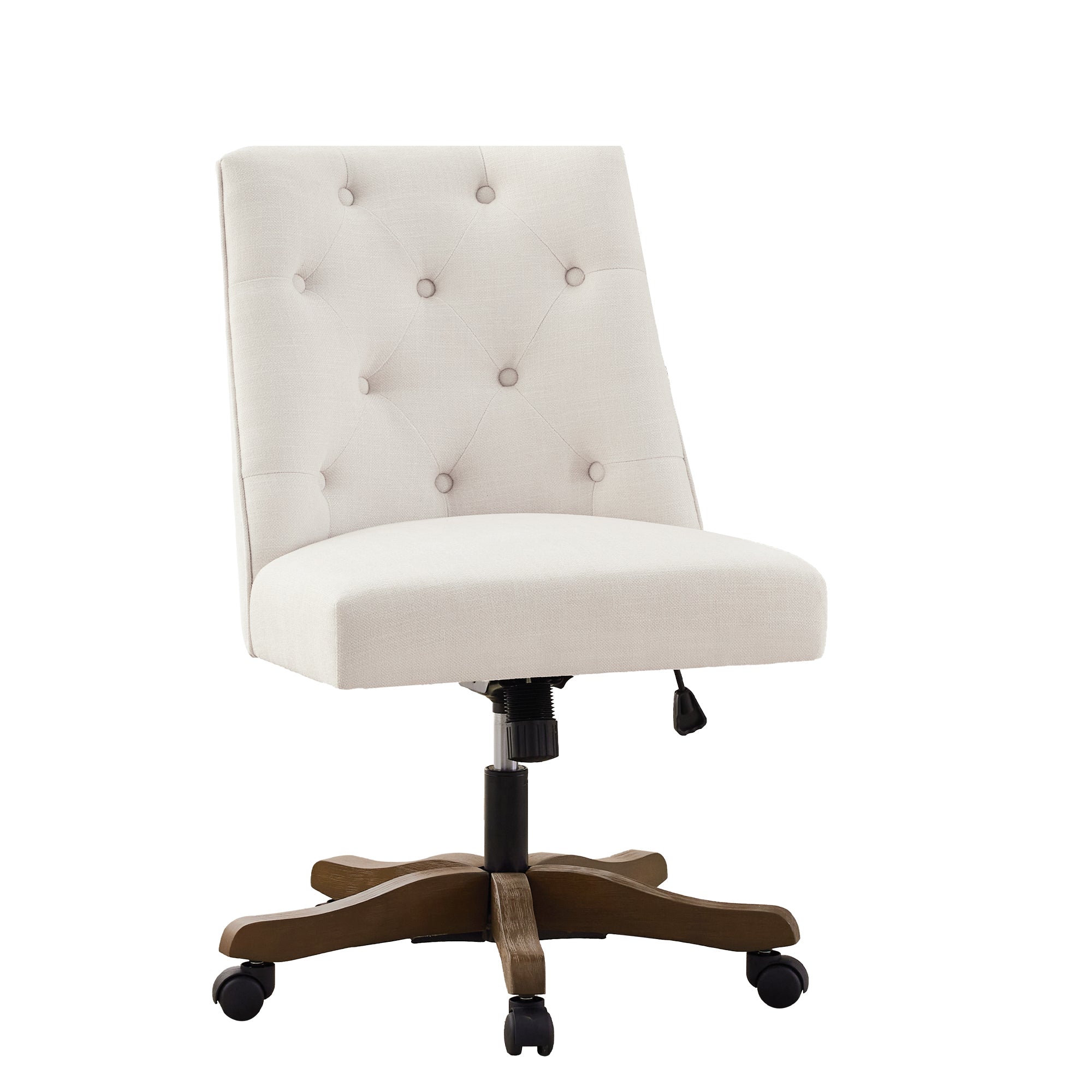 Chenille Upholstered Armless Swivel Desk Chair
