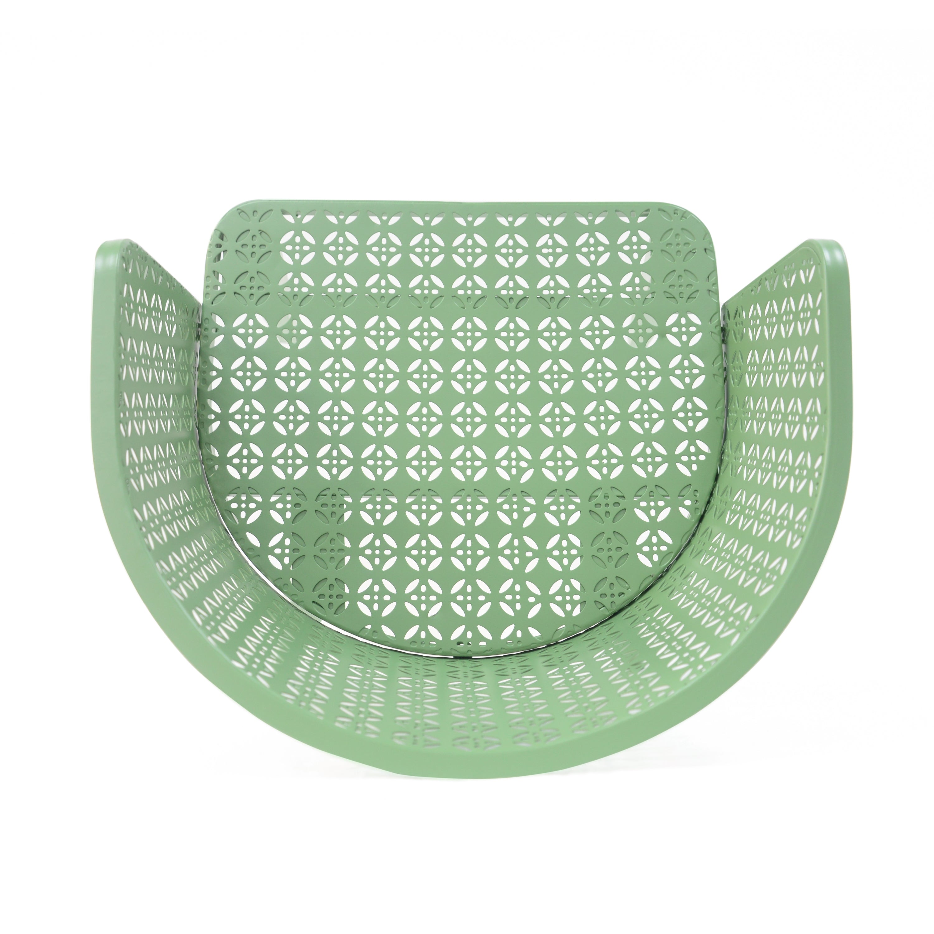 Rejoiced Outdoor Dining Chair with Geometric Lattice Design and Curved Back, Set of 2