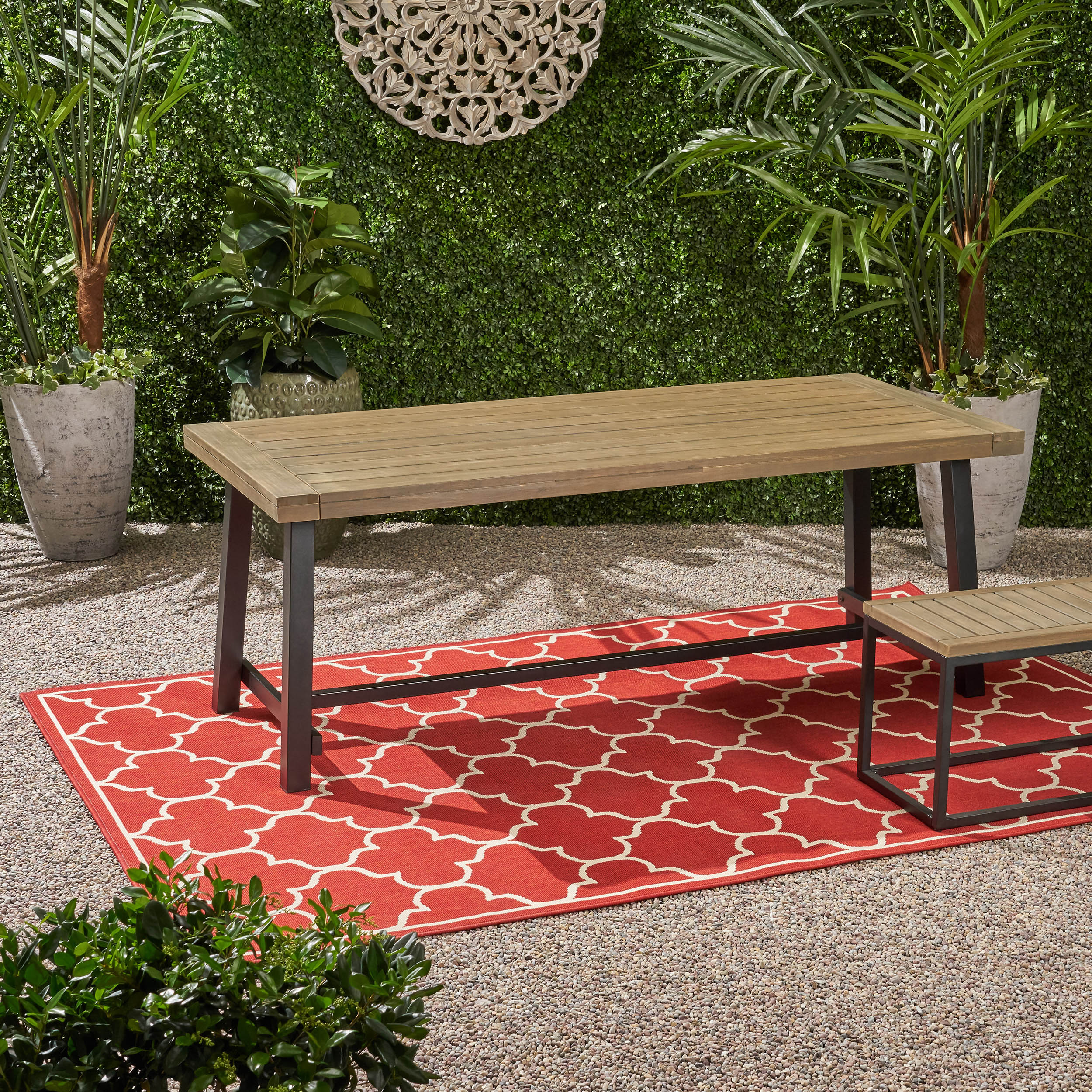 Pier1 Acacia Wood Outdoor Dining Table - Thumbnail 4