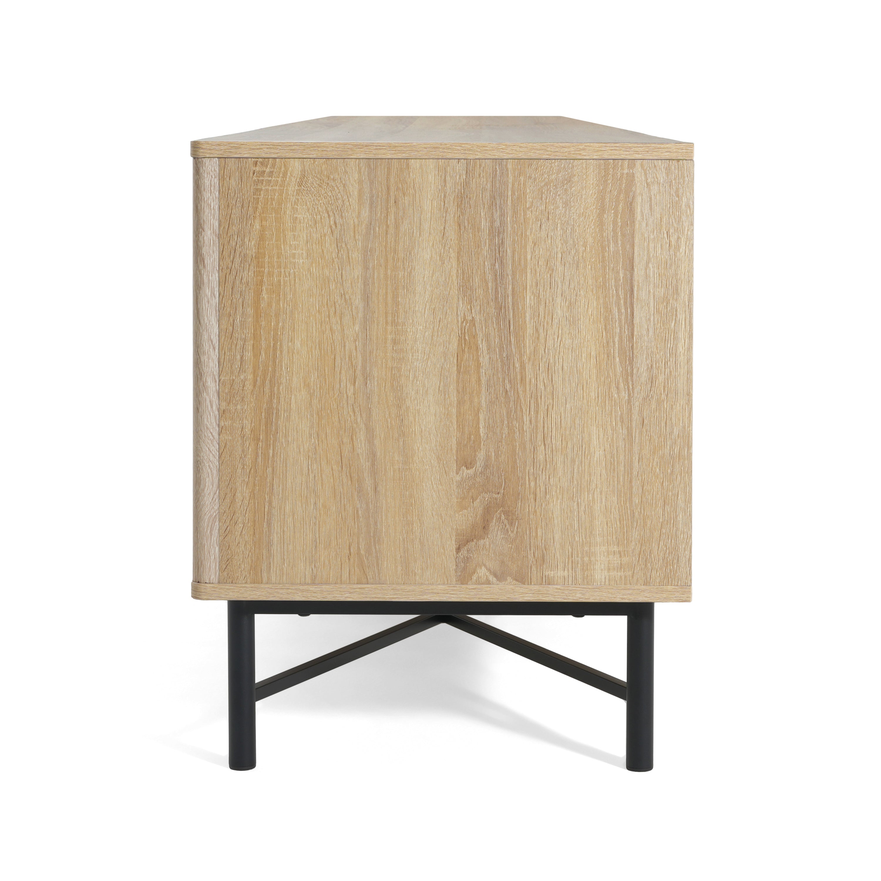 4-Door Fluted Low TV Cabinet