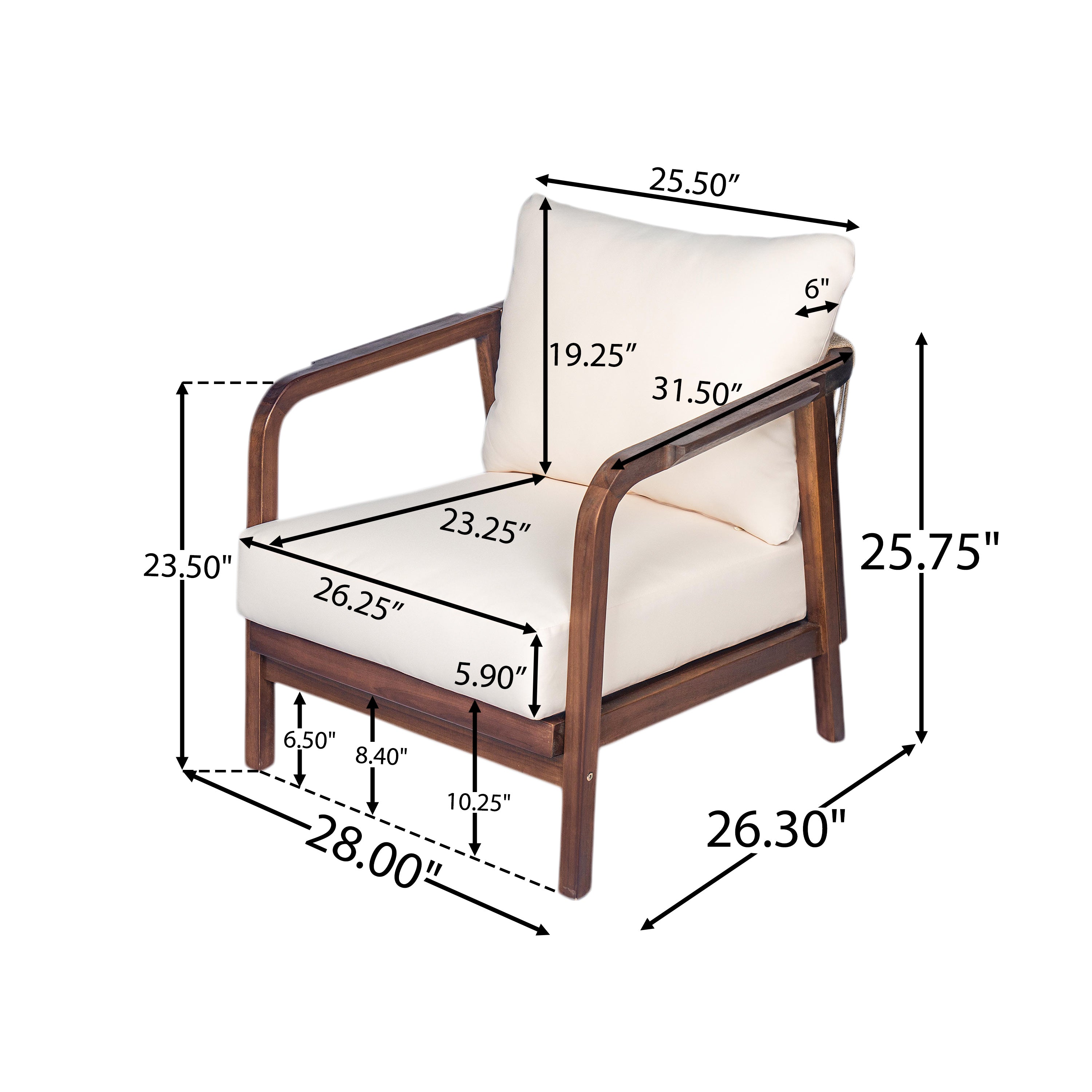 Calder Outdoor Lounge Chair with Woven Backrest