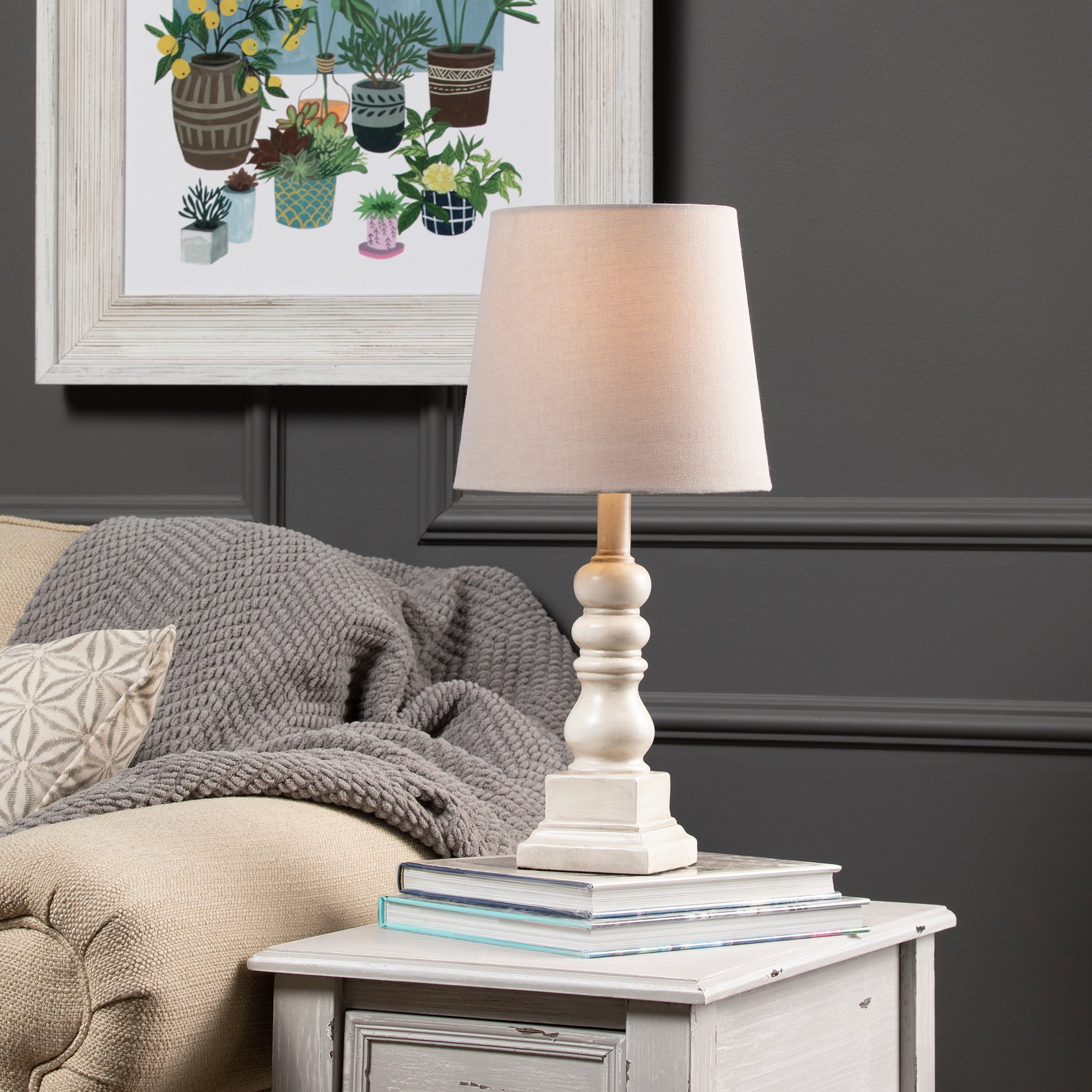White Table Lamp With Shade