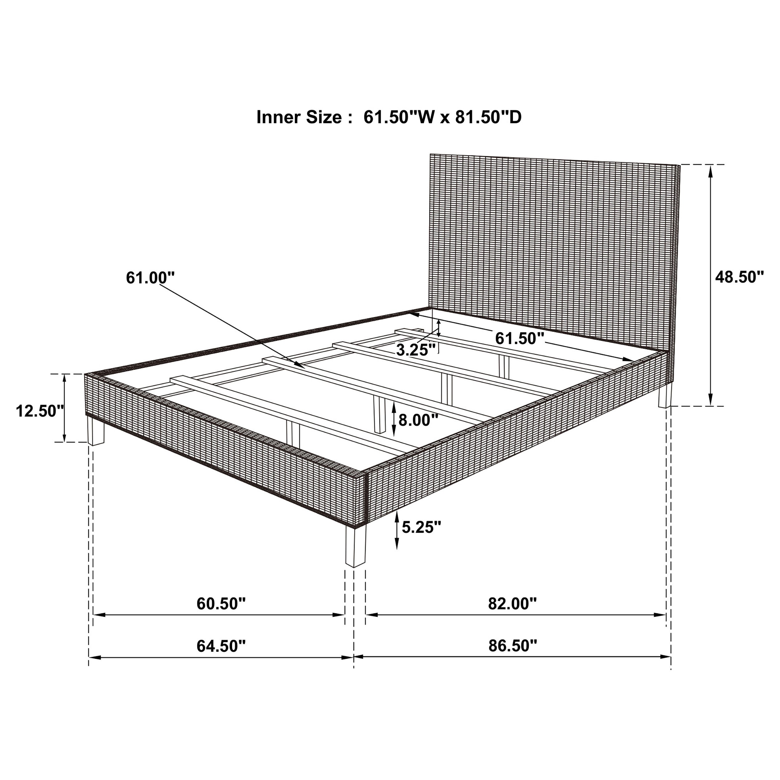 Almaden Kubu Grey Panel Bed