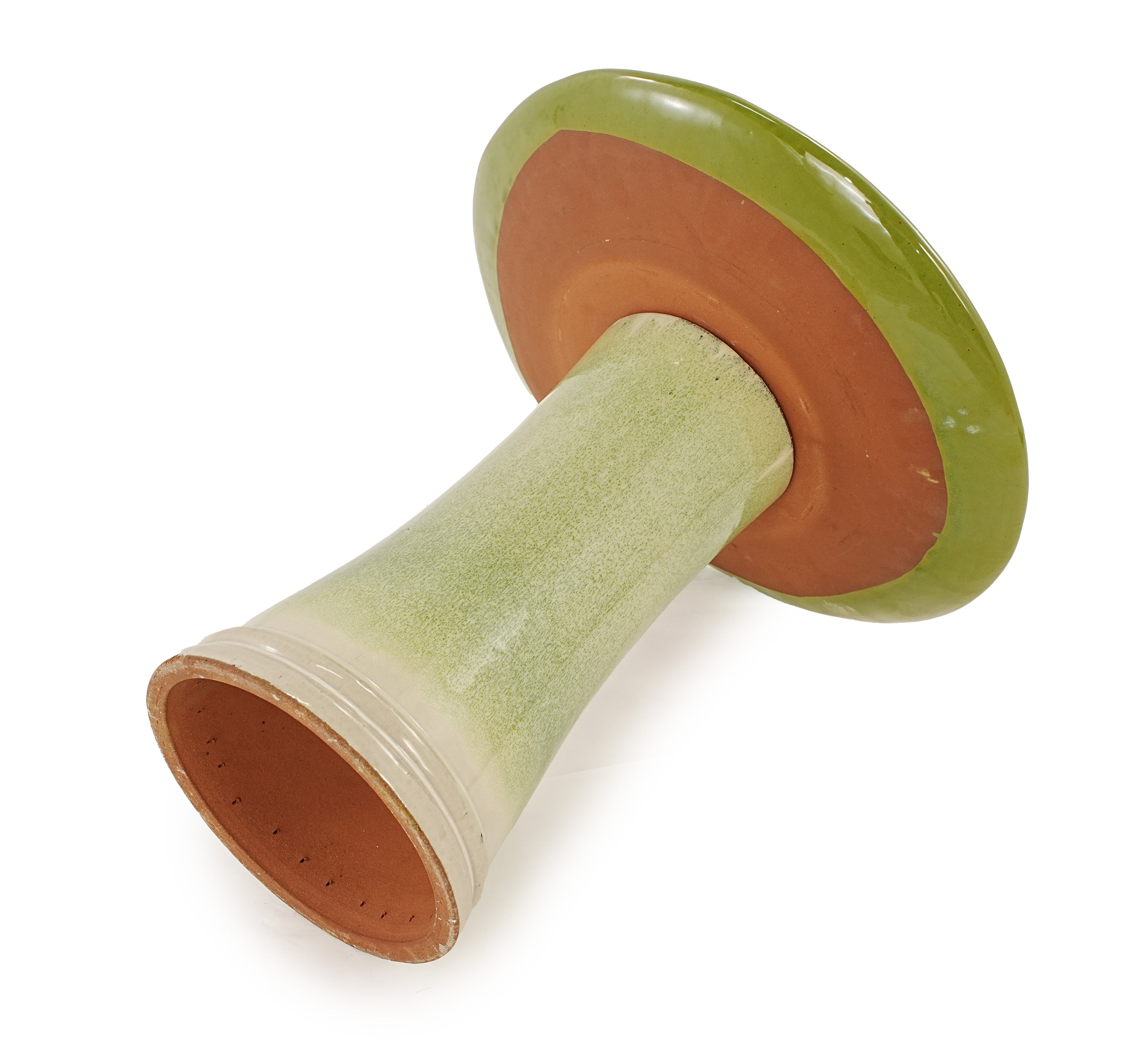 Handmade Green Gradient Glaze Ceramic Bird Bath