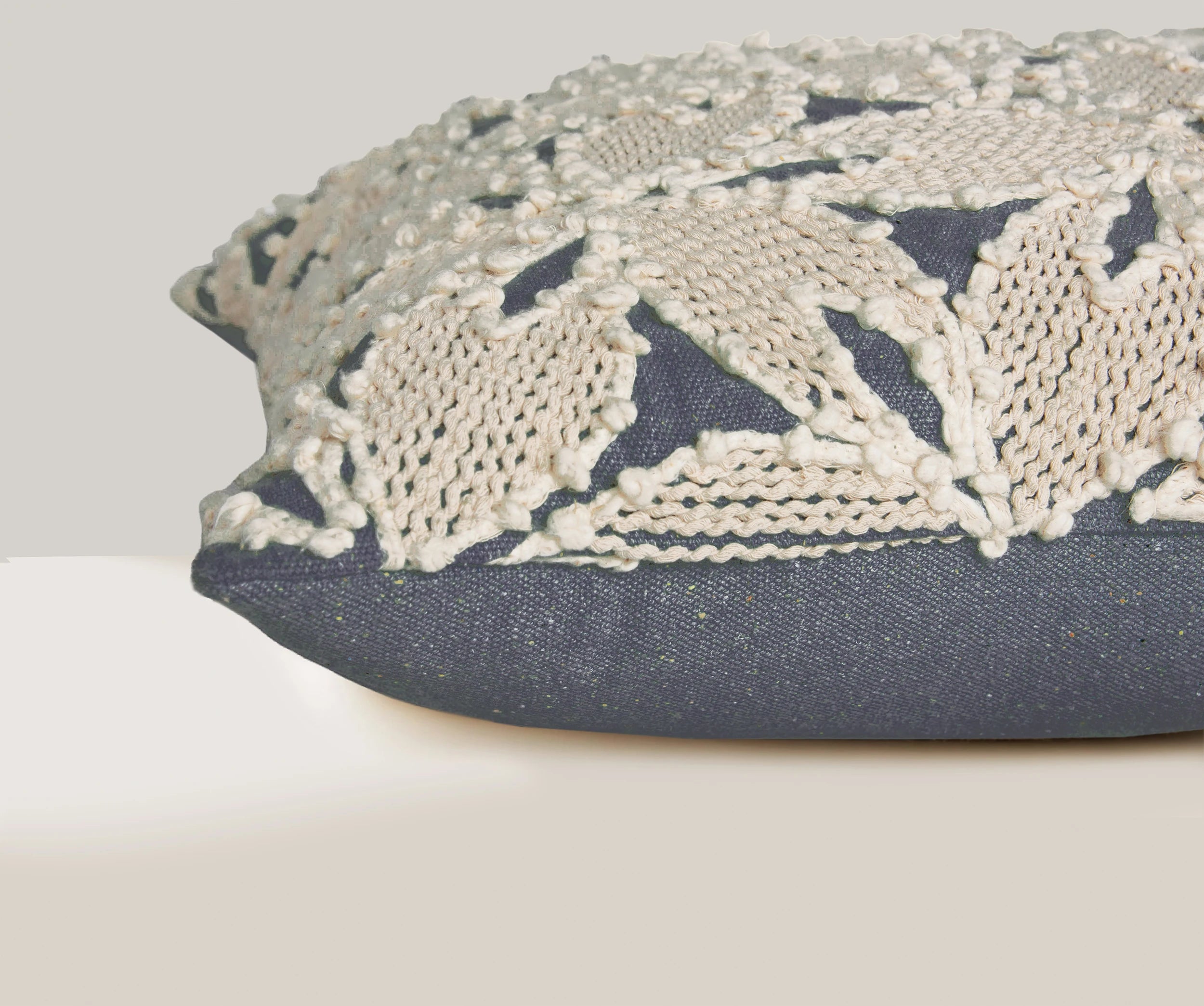 Embroidered Botanical Cotton Decorative Throw Pillow