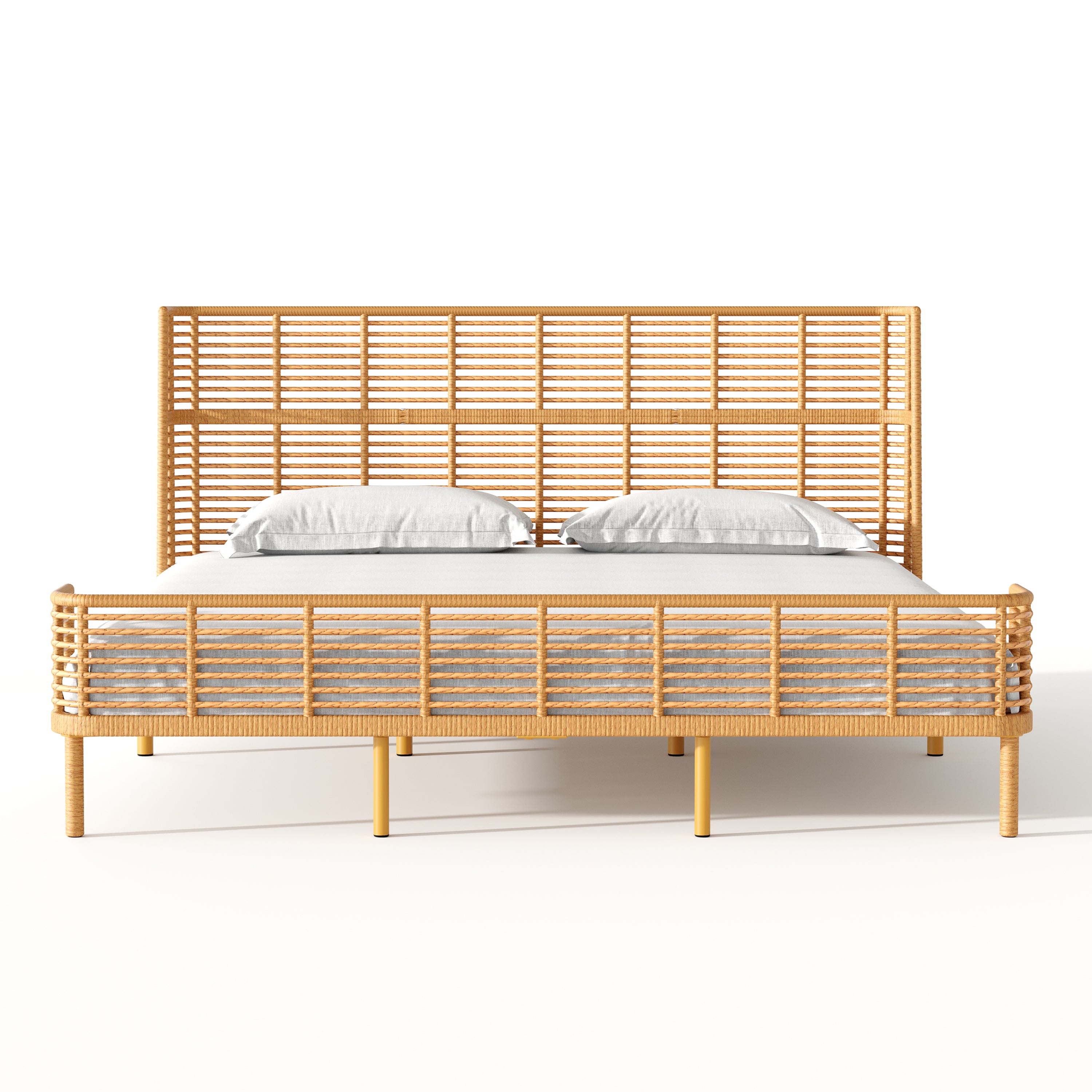 Wingback Rattan Bed