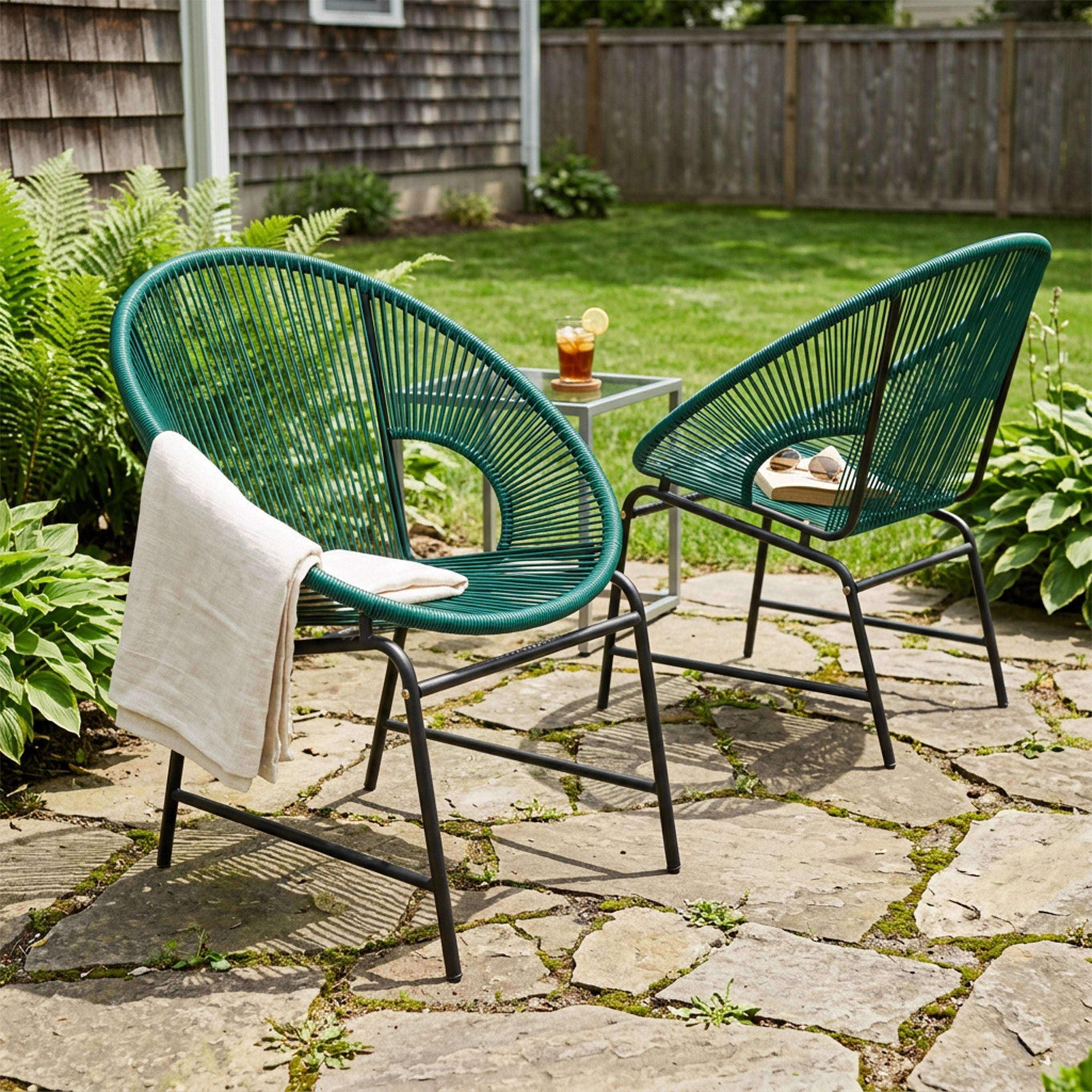 Nusa Outdoor Rattan Wicker Chair, Set of 2