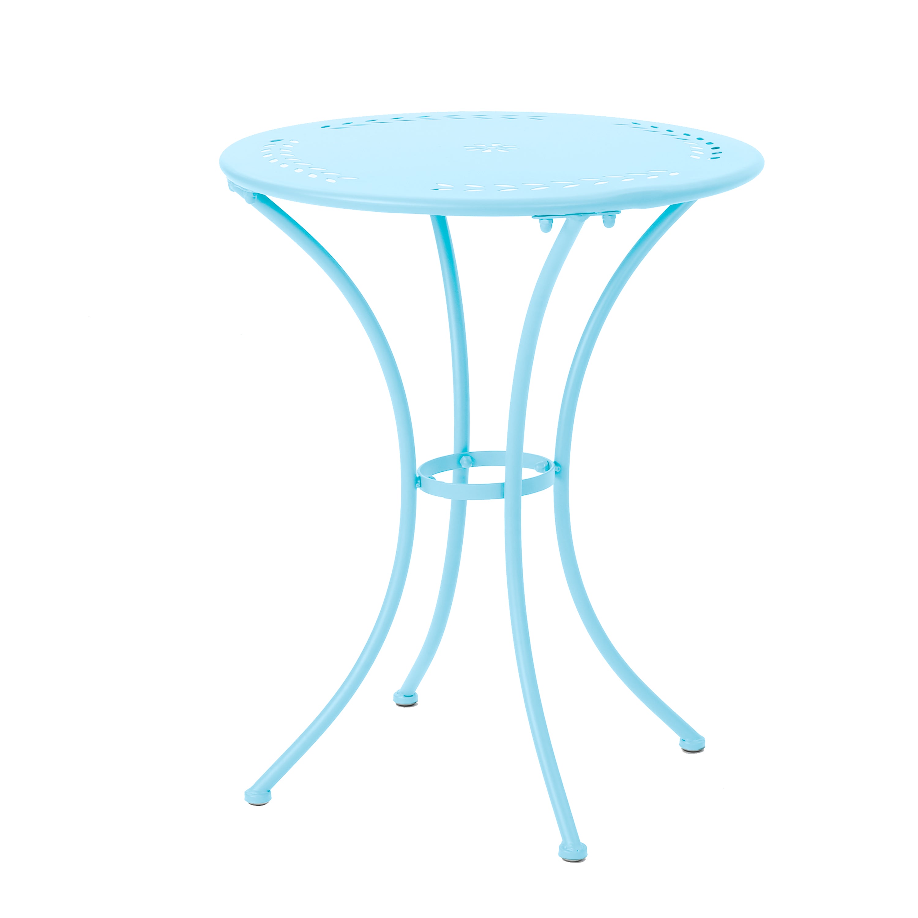 Pursuant 3-Piece Iron Bistro Set with Round Table and 2 Curved Back Chairs