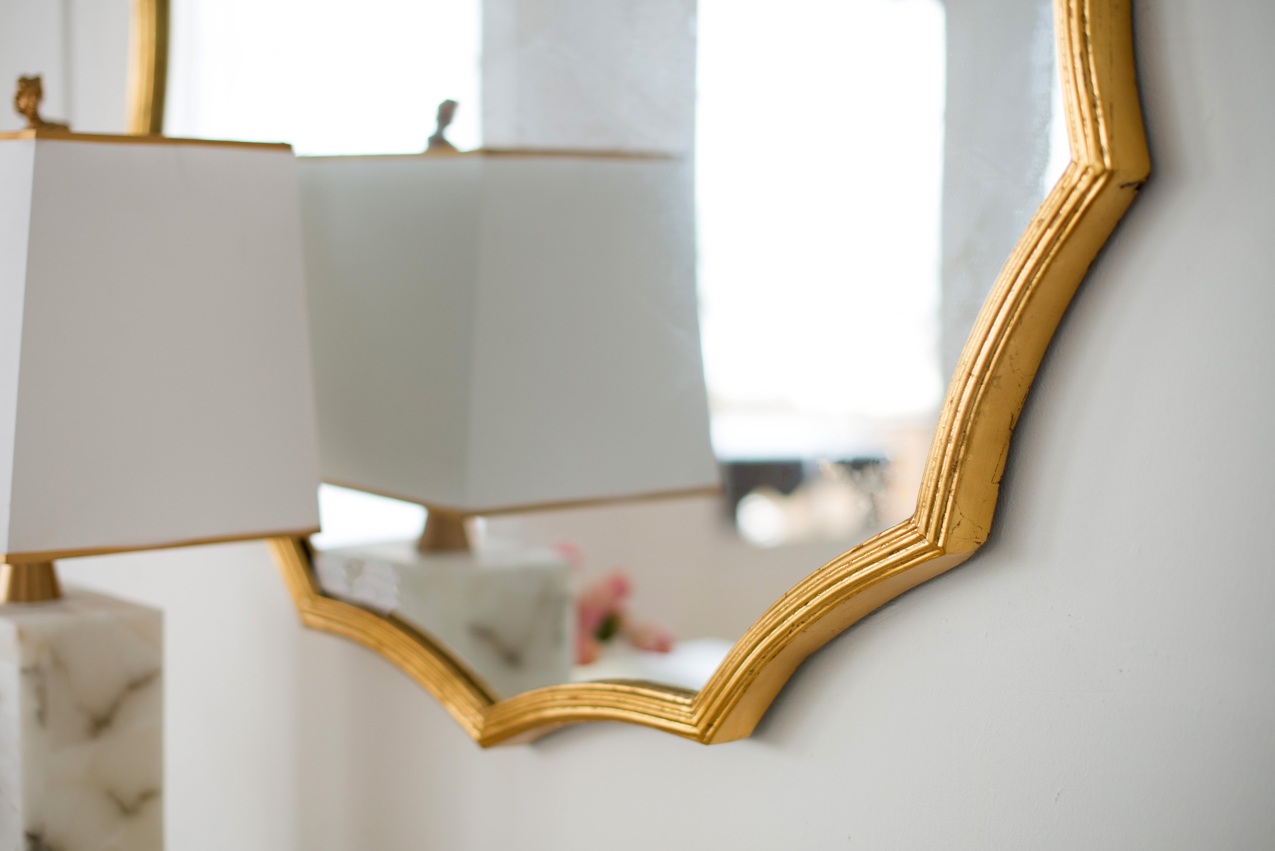 Wall Mirror with Sunburst Design and Iron Frame
