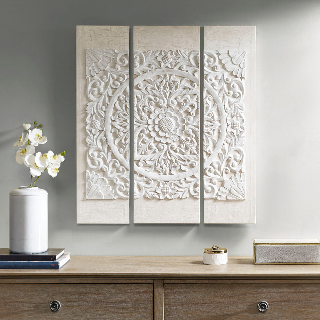 3-Piece Dimensional Resin Canvas Wall Art Set