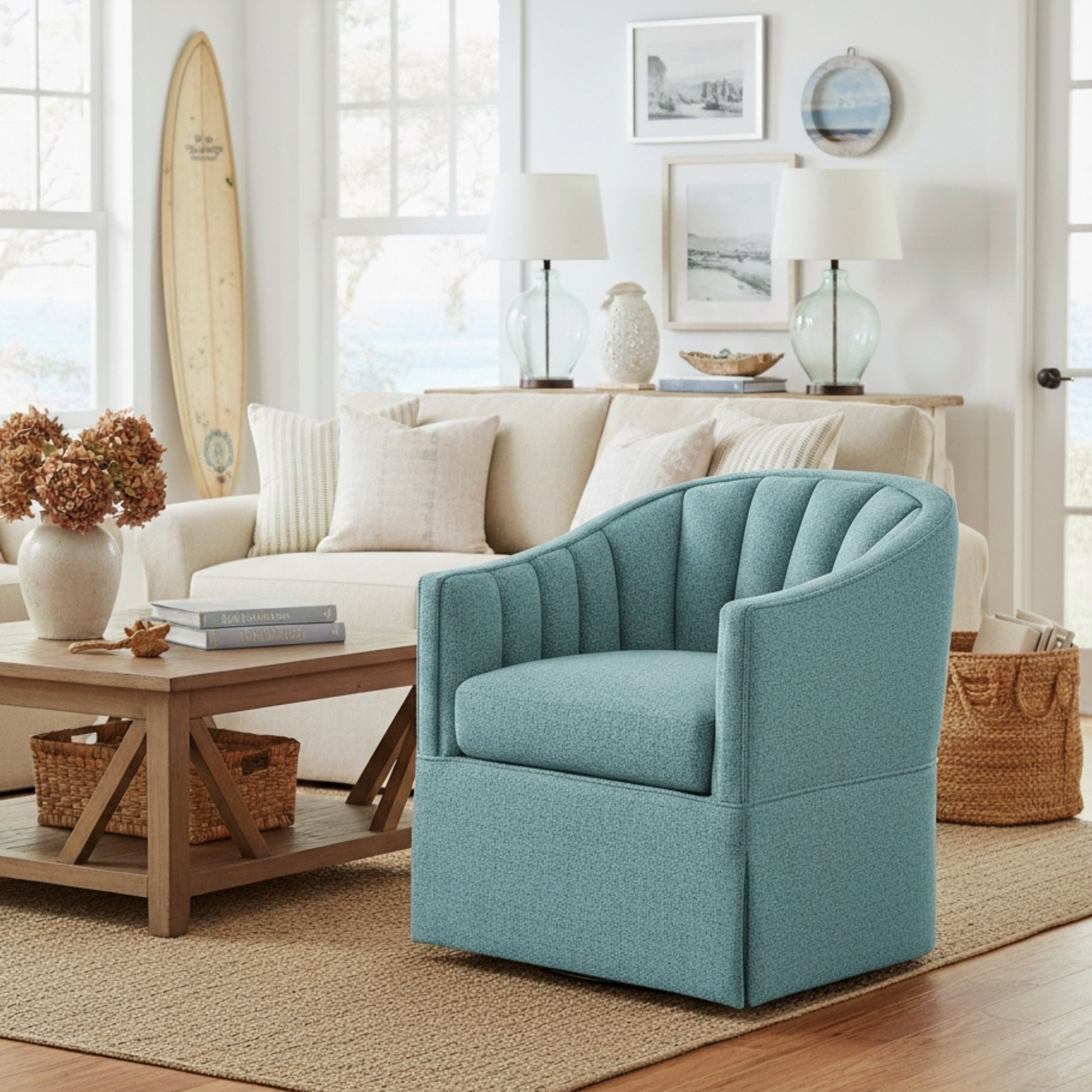 Skirted Swivel Accent Chair