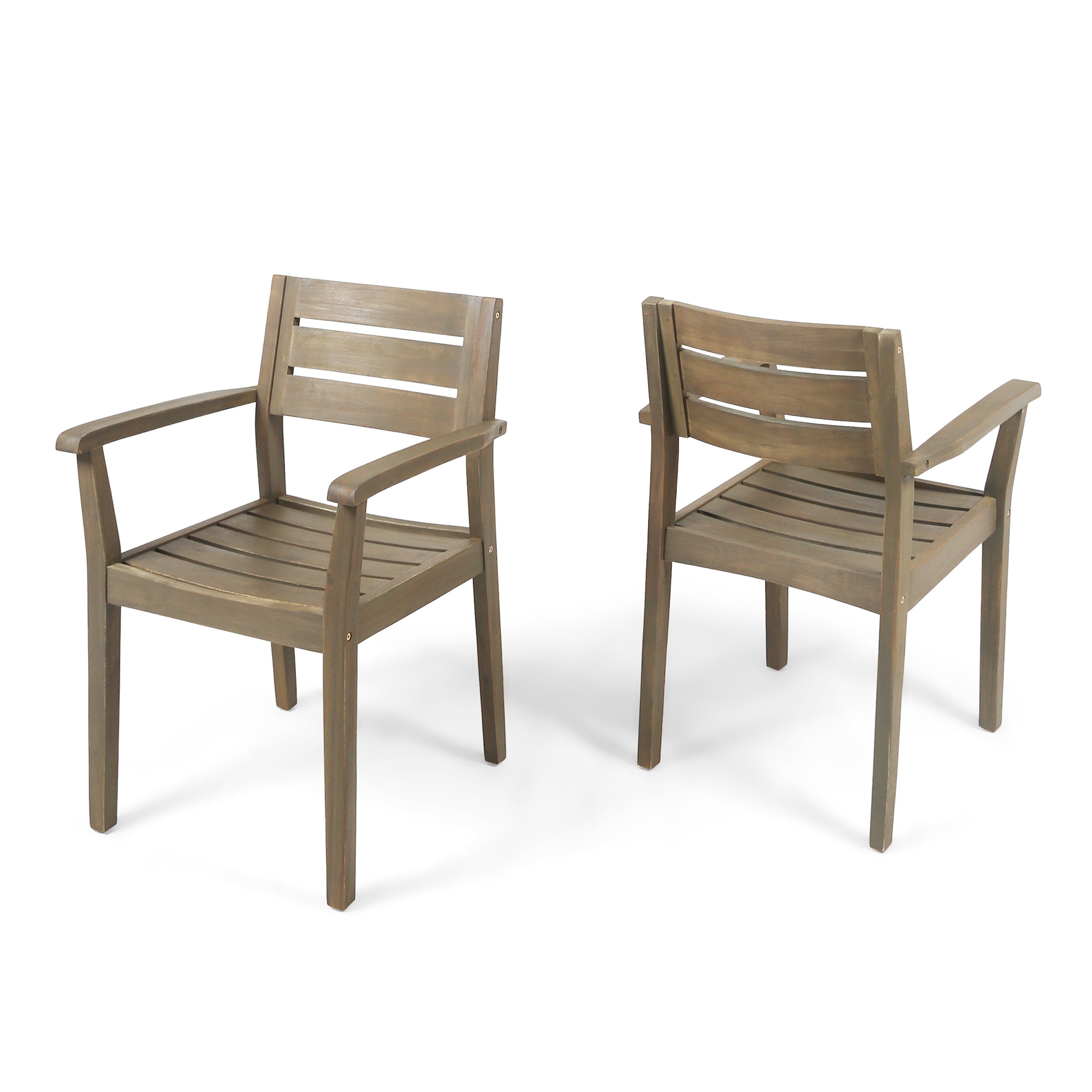 Stamford Outdoor Acacia Wood Dining Chairs, Set of 2