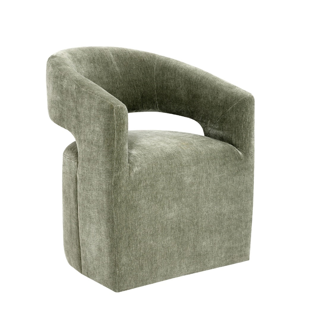 Open Back Upholstered Arm Accent Chair