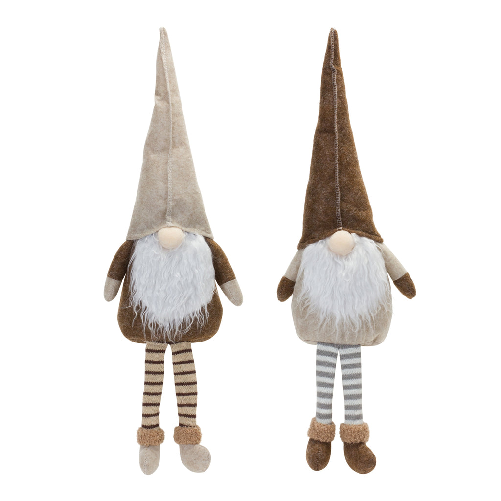 Gnome-Shelf-Sitter-(set-of-2)-Brown-Christmas-Decor