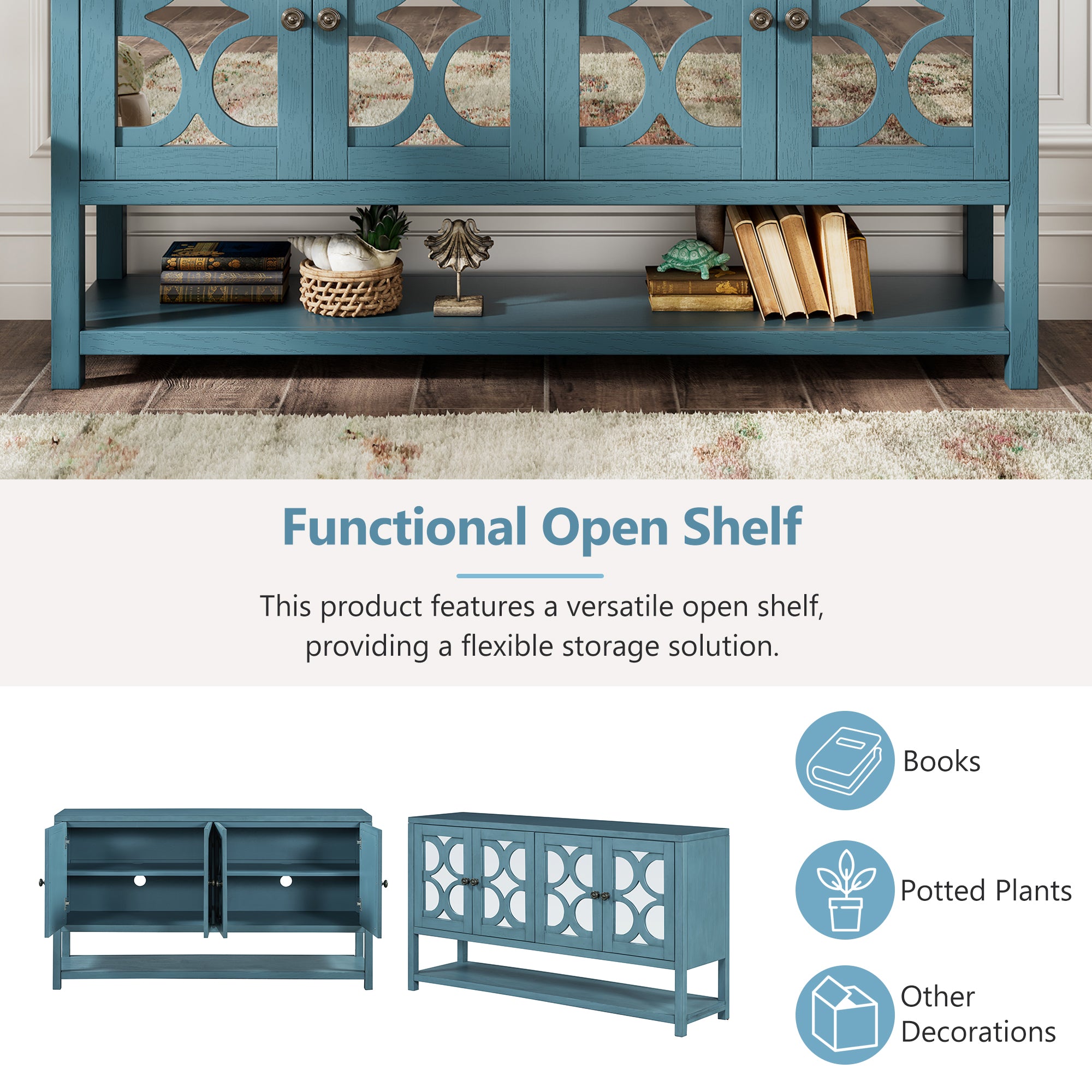 Mirrored Door Console Table